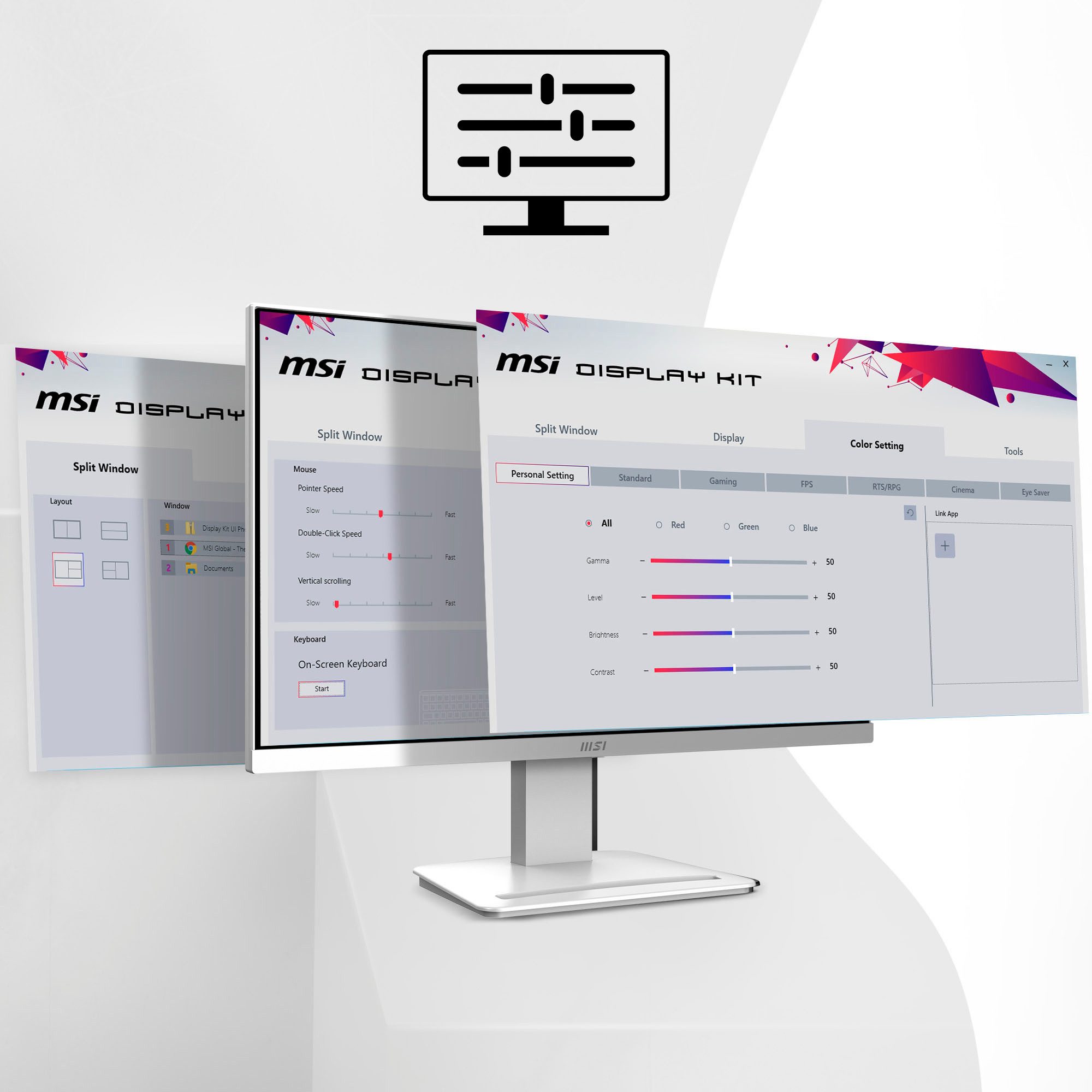 MSI PRO MP2412W LED-Monitor (60 cm/24 ", 1920 x 1080 px, Full HD, 1 ms Reaktionszeit, 100 Hz, VA LED)