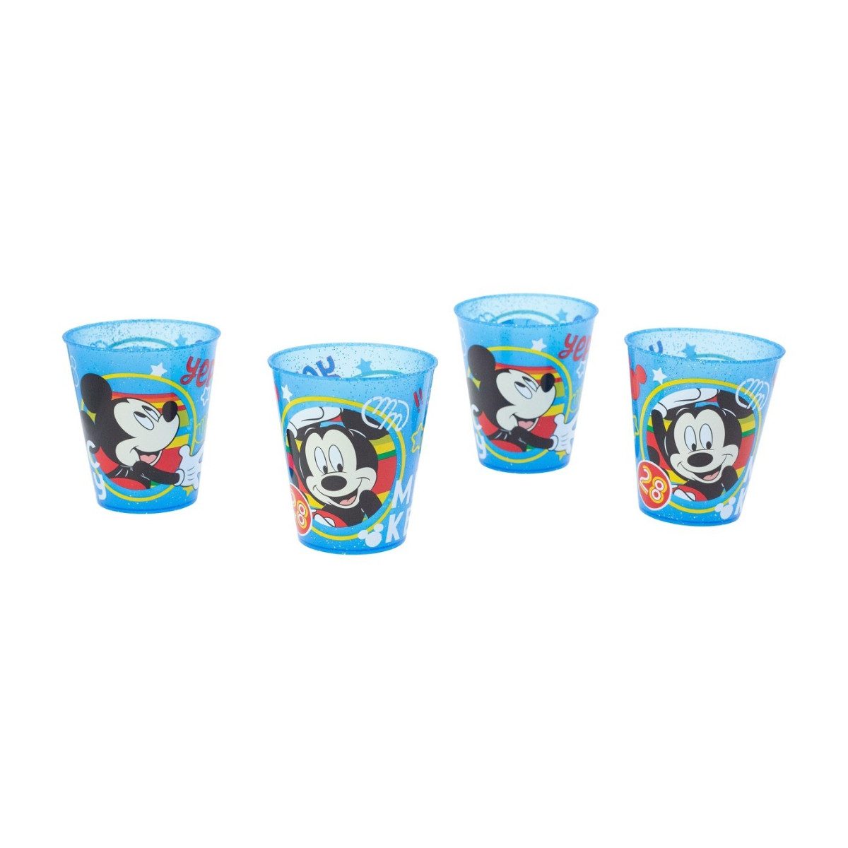 Disney Mickey Mouse Becher Kinder Becher Set 4 teilig 285 ml aus Polypropylen, 4-tlg.