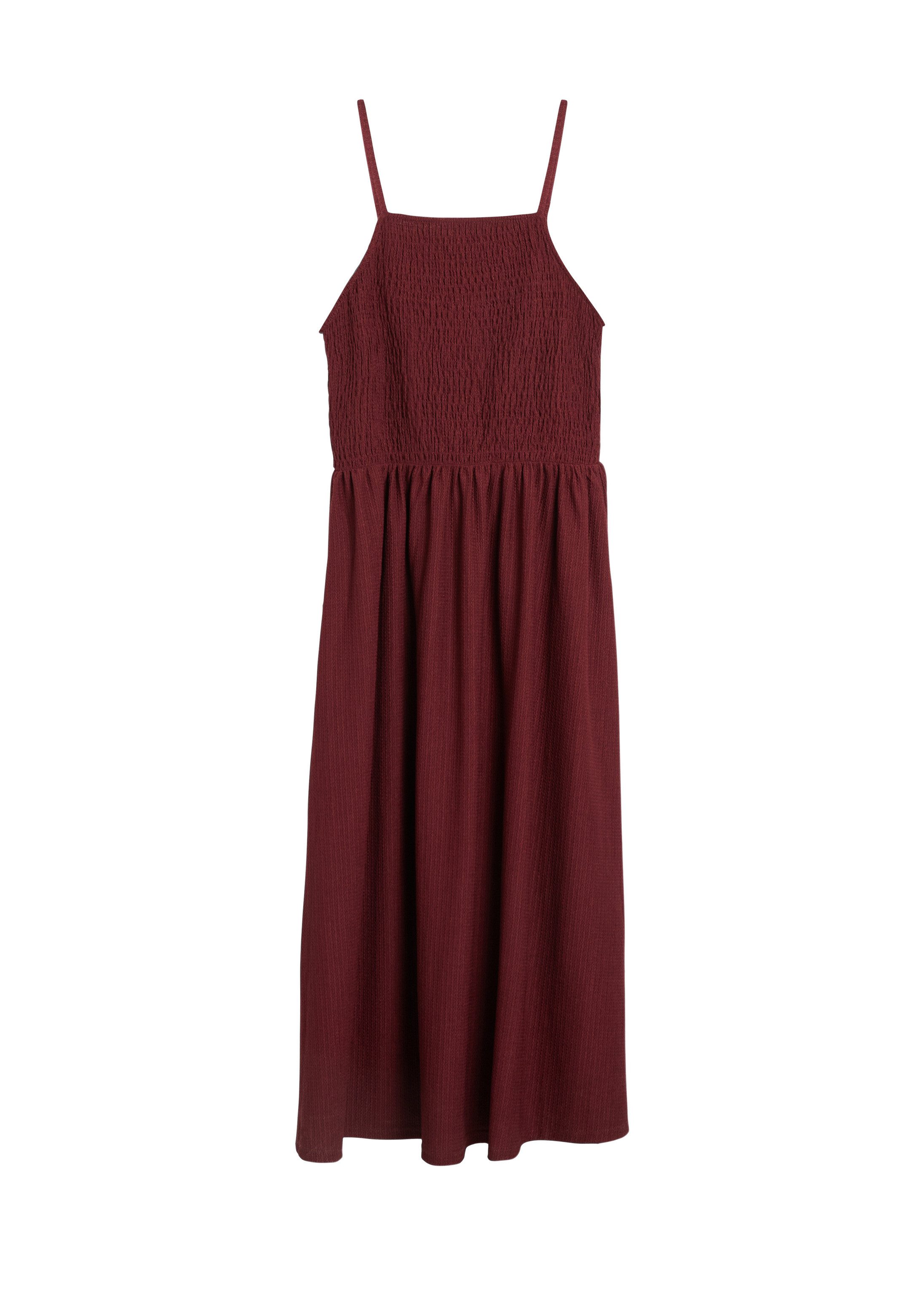 s.Oliver Midikleid Kleid Spaghettiträgerkleid mit Smok-Detail