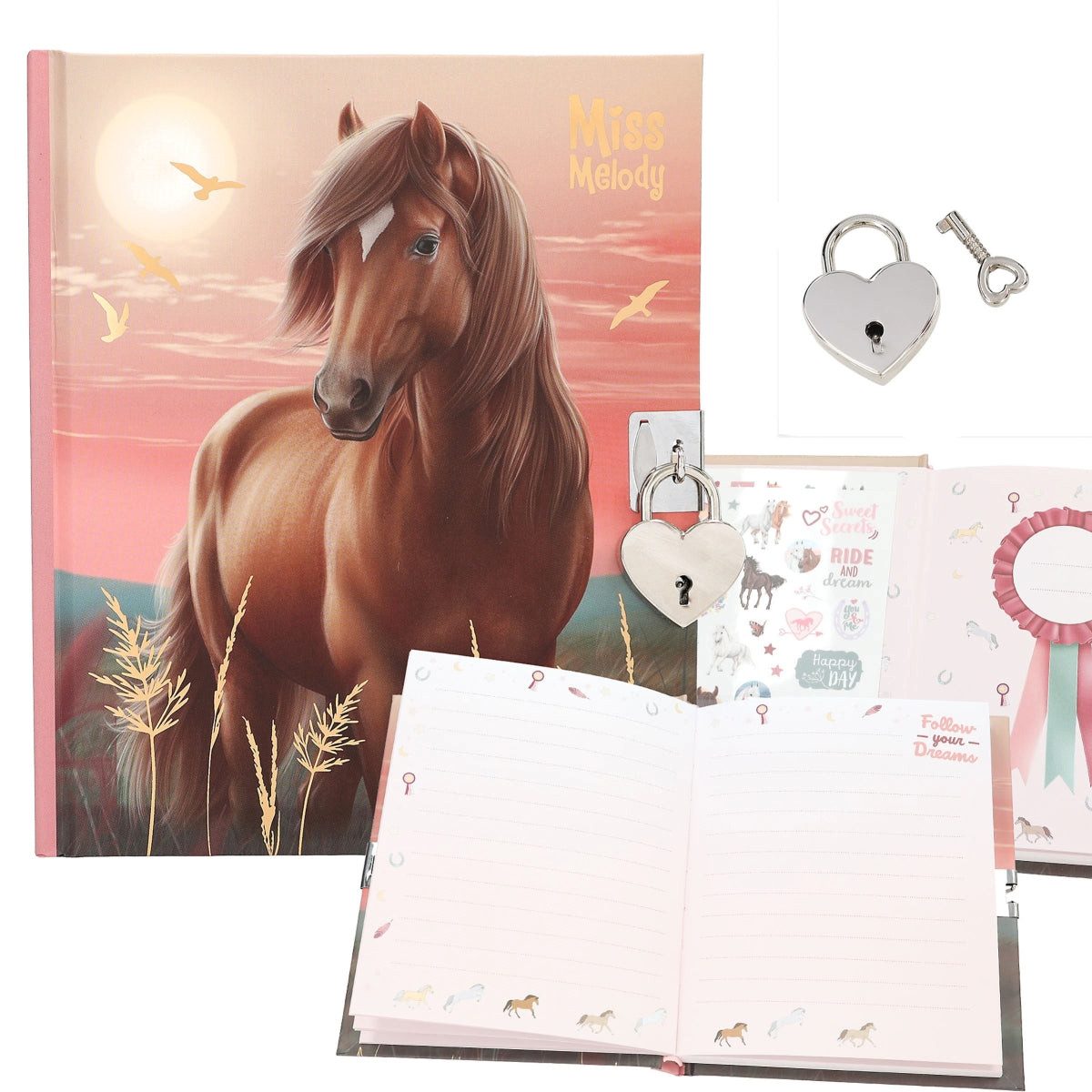 Depesche Freundebuch Miss Melody Tagebuch mit Stickern - Kreatives Schreibset für Mädchen