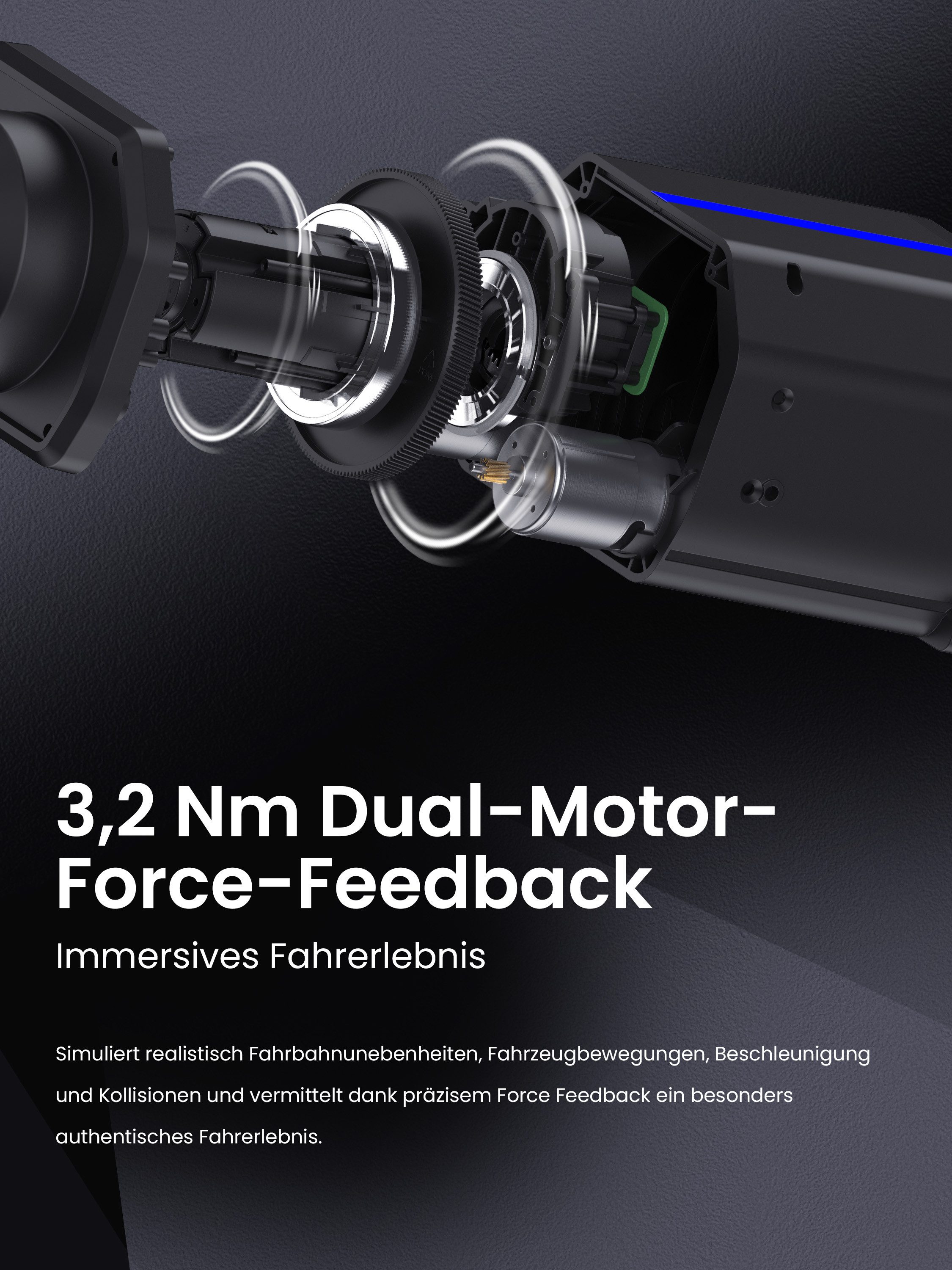 PXN PXN V99 Force-Feedback-Rennlenkrad 3,2Nm, 270°/900° Gaming-Lenkrad (Pedale+H-Schaltung, für PC/Xbox One/Series X, S/PS4)