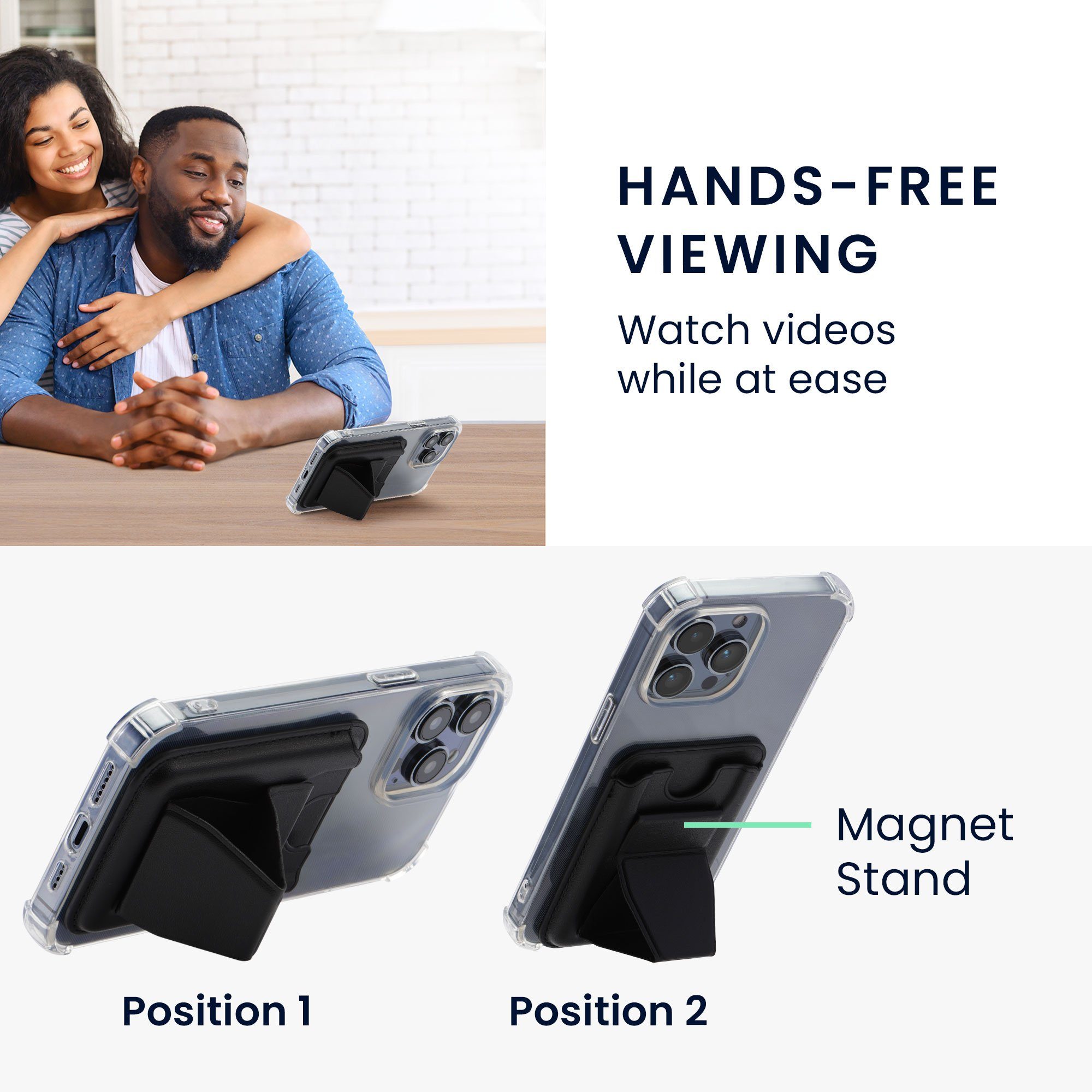 kwmobile Etui Kartenhalter für Smartphones - Kunstleder Halter, Etui 65 x 95 mm - Platz für 2 Karten