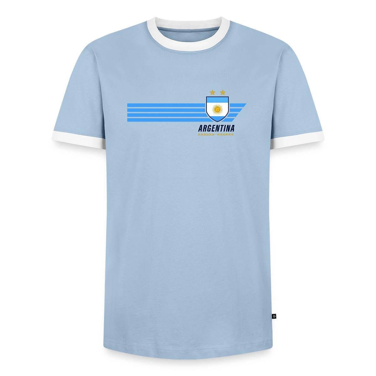 T-Shirt Argentinien Fußball Fanlook Trikot Männer Kontrast T-Shirt