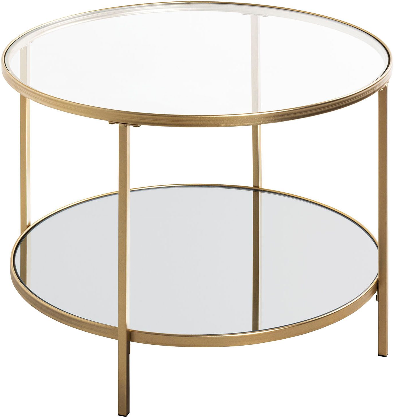 HAKU Beistelltisch Sofatisch, Wohnzimmertisch (1-St), rund - aus Metall Gold - Ø/H 60/45 cm