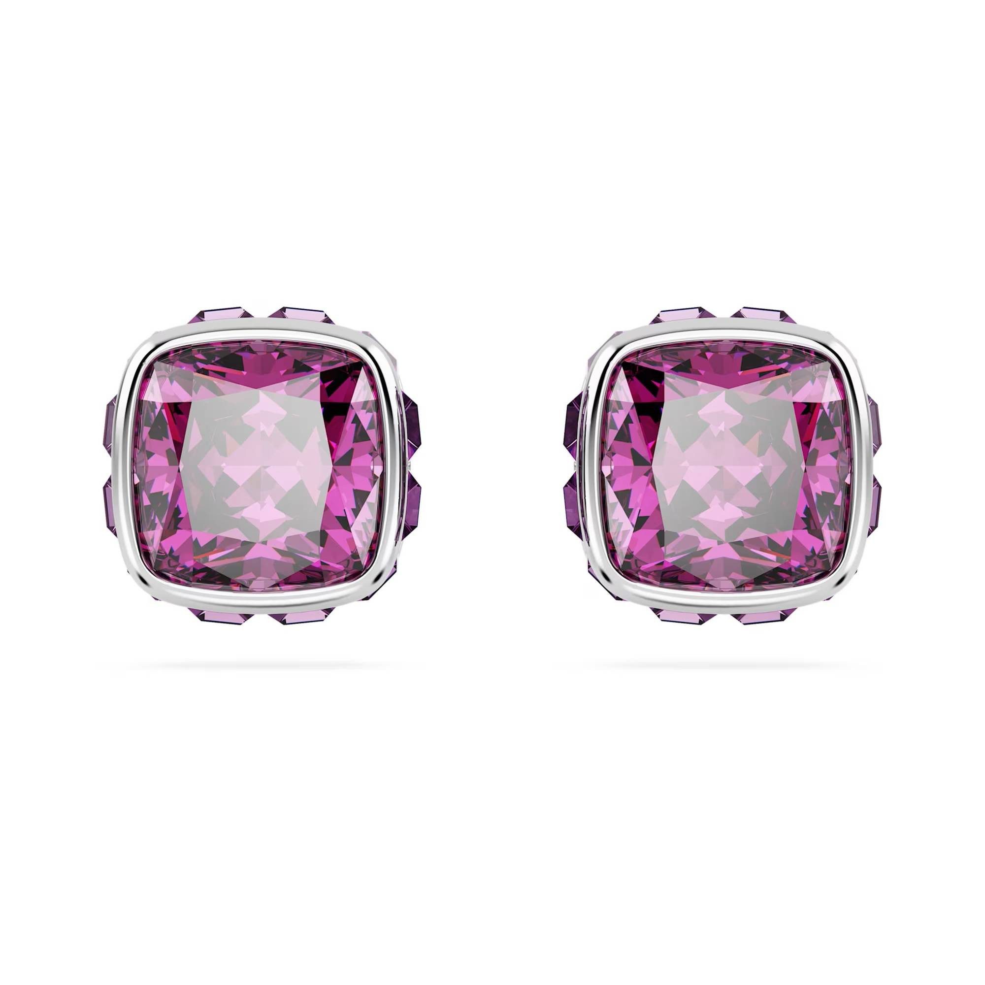 Swarovski Paar Ohrstecker Birthstone Stud Earrings Square Cut Februar