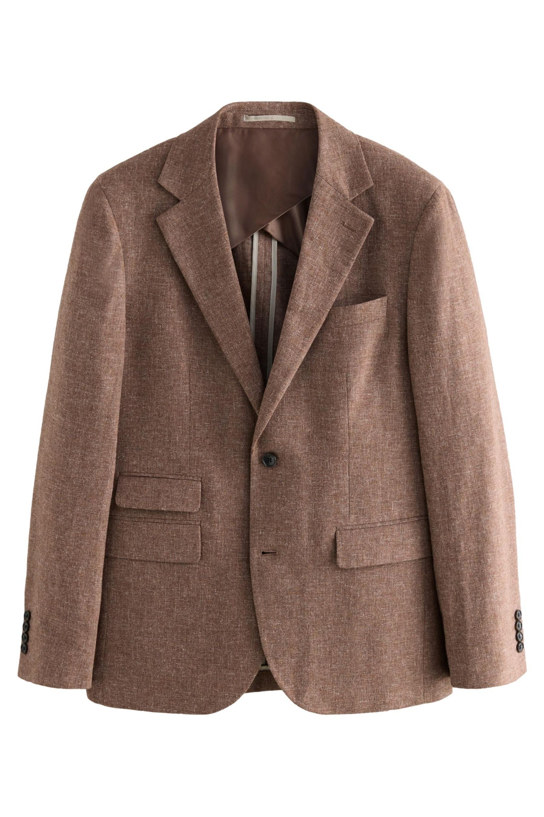 Sakko Slim Fit Anzugsakko aus Leinengemisch