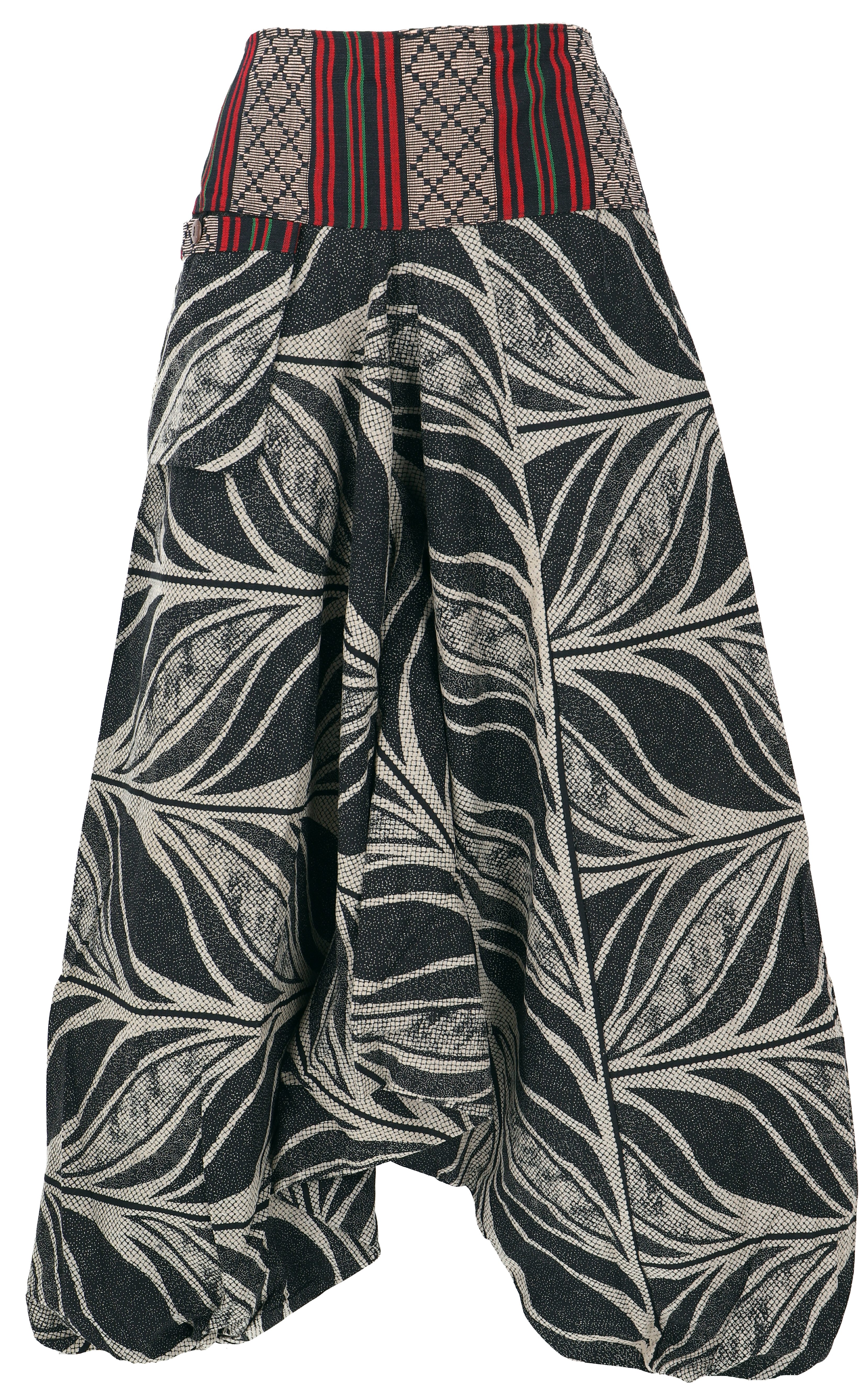 Guru-Shop Relaxhose Bedruckte Haremshose, Pluderhose mit breitem.. Ethno Style, alternative Bekleidung