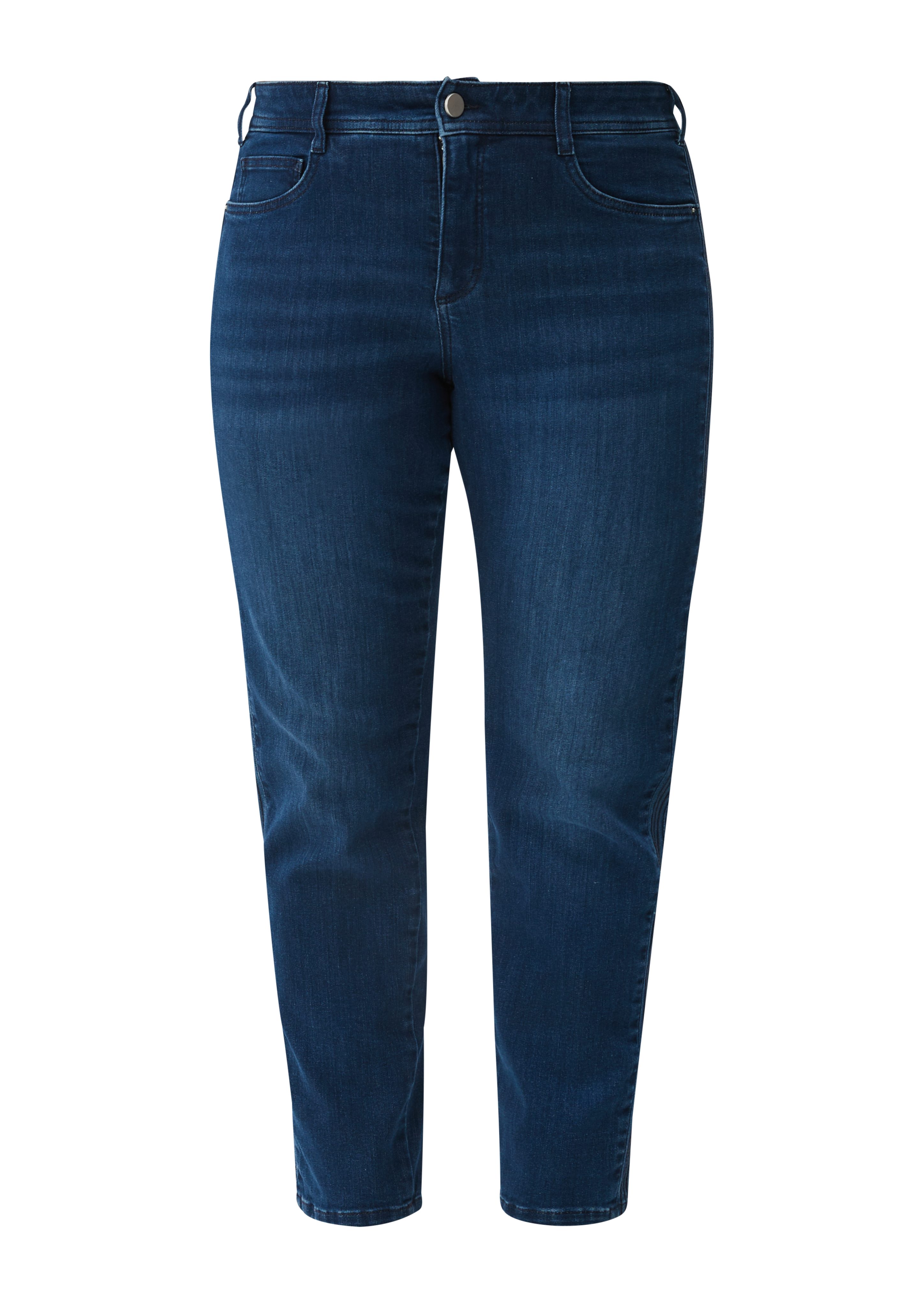 TRIANGLE Stoffhose Jeans Rise Slim Stickerei / / Leg Slim Fit Mid 