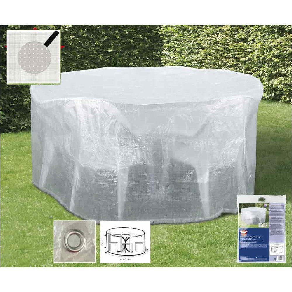 Boni-Shop Gartenmöbel-Schutzhülle Schutzhülle Gartenmöbel, transparent, Sitzgruppe Abdeckung, 200x95 cm