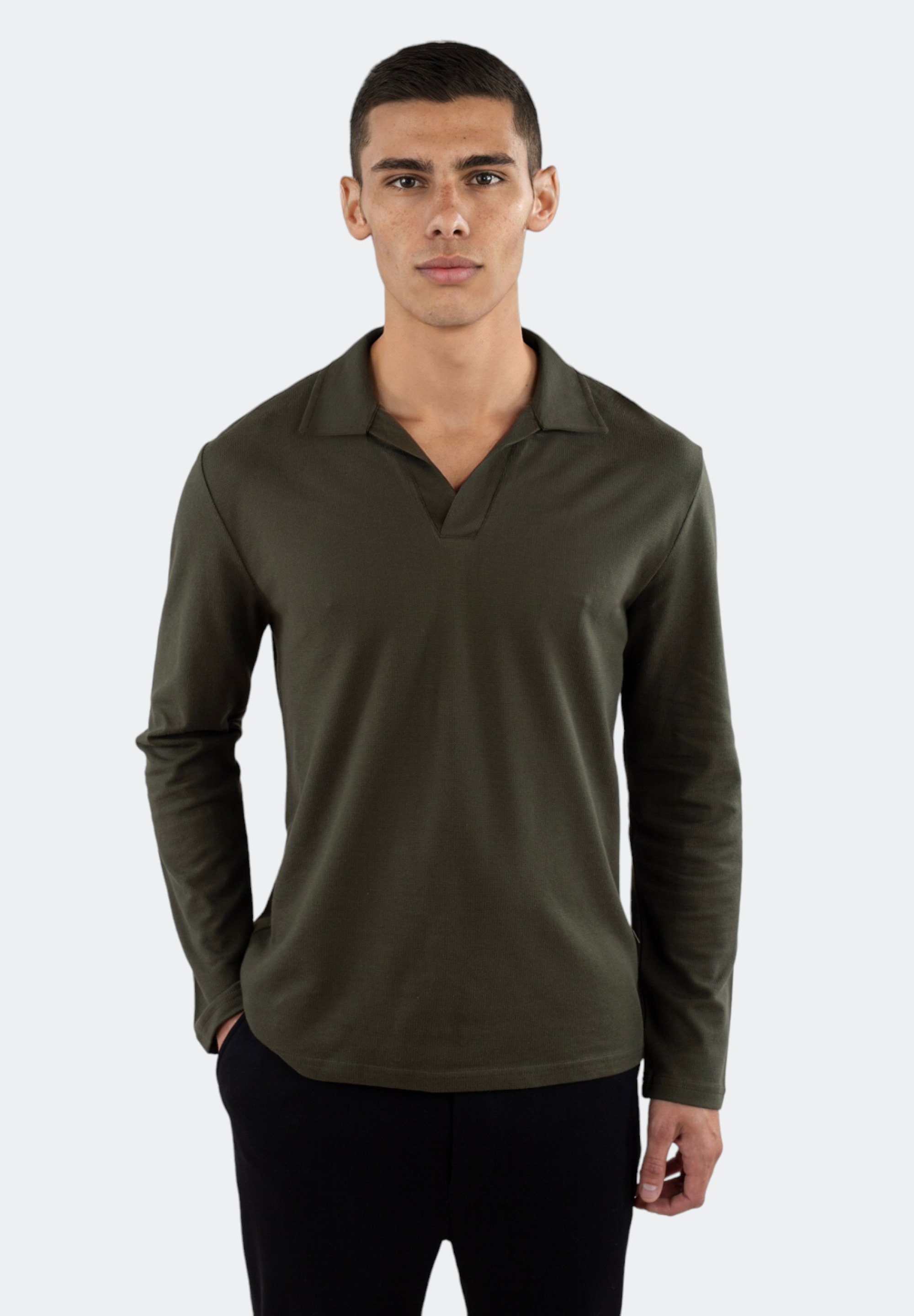 Ciszere Poloshirt Nelson Polo with collar. shirt open green