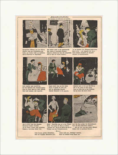 Kunstdruck Der Zauberspiegel von 1897 Comic Jugendstil von A. Rummel München Juge, (1 St)