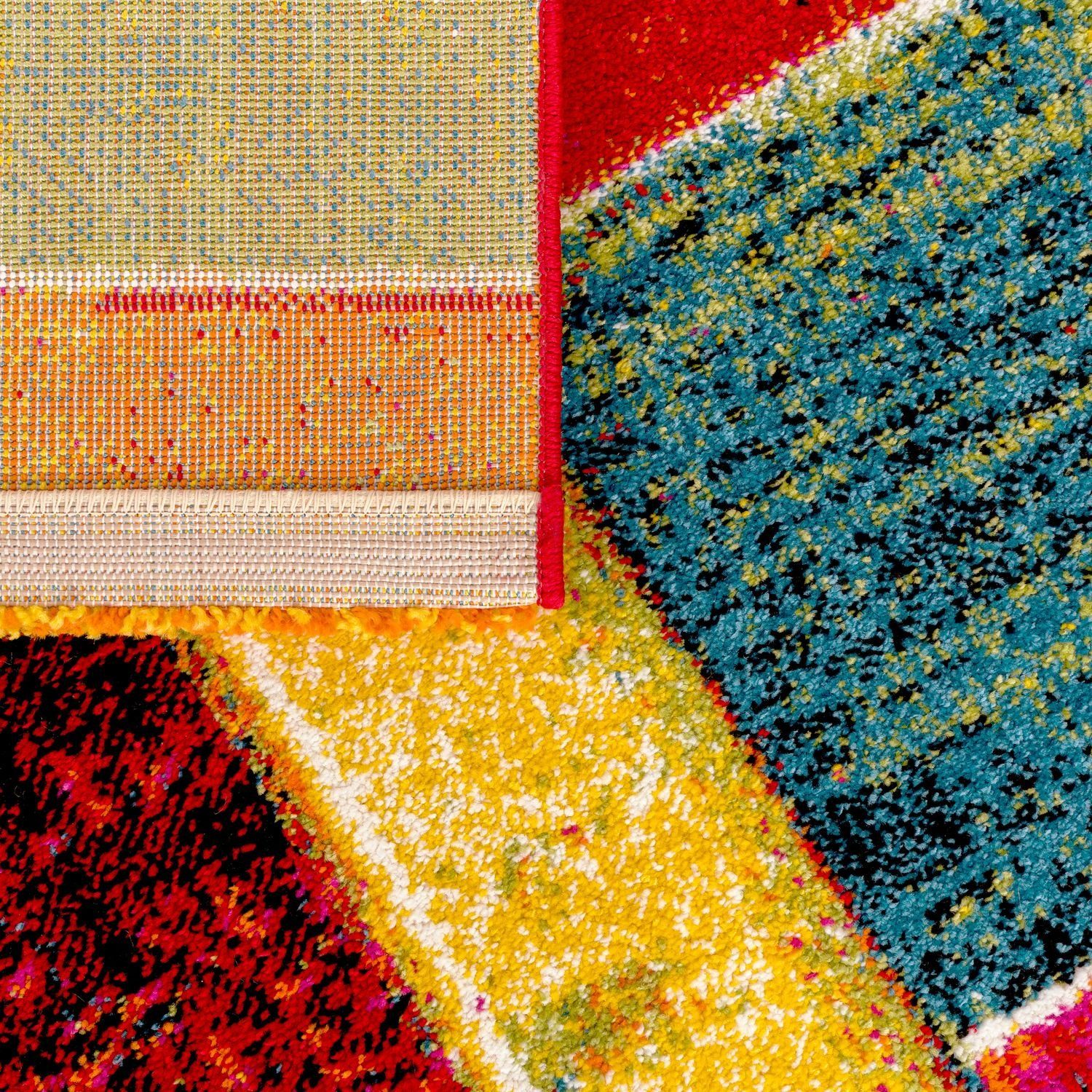 Teppich Wohnzimmer Teppich Bunt Kurzflor mm Designs, 16 Soft TT Abstrakte Home, Bunt Modern rechteckig, Höhe: 4