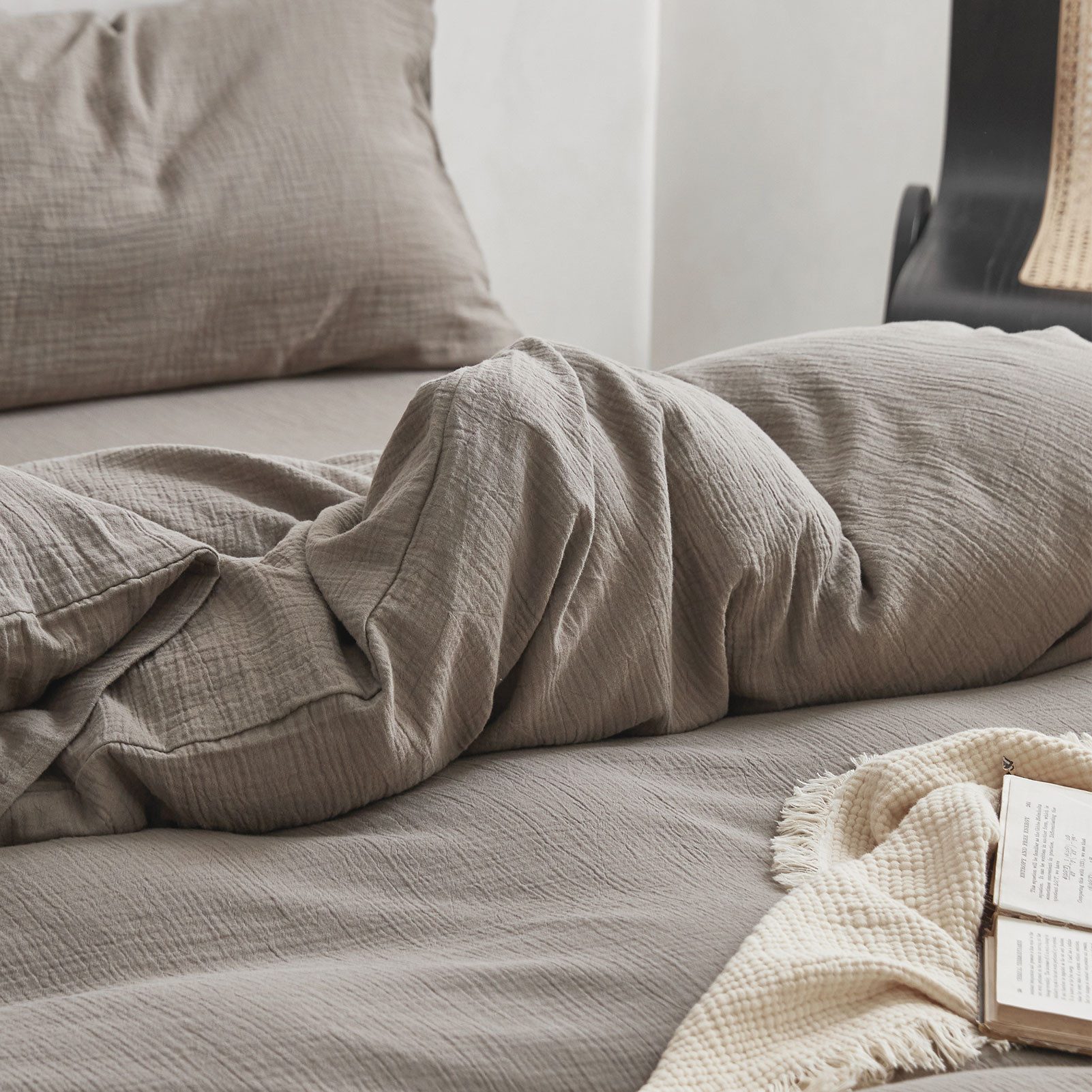 KEAYOO Bettwäsche SBD Double Gauze Muslin, Baumwolle, 2 teilig, Double Gauze 100% Baumwolle Bügelfrei weiche Bettwäsche