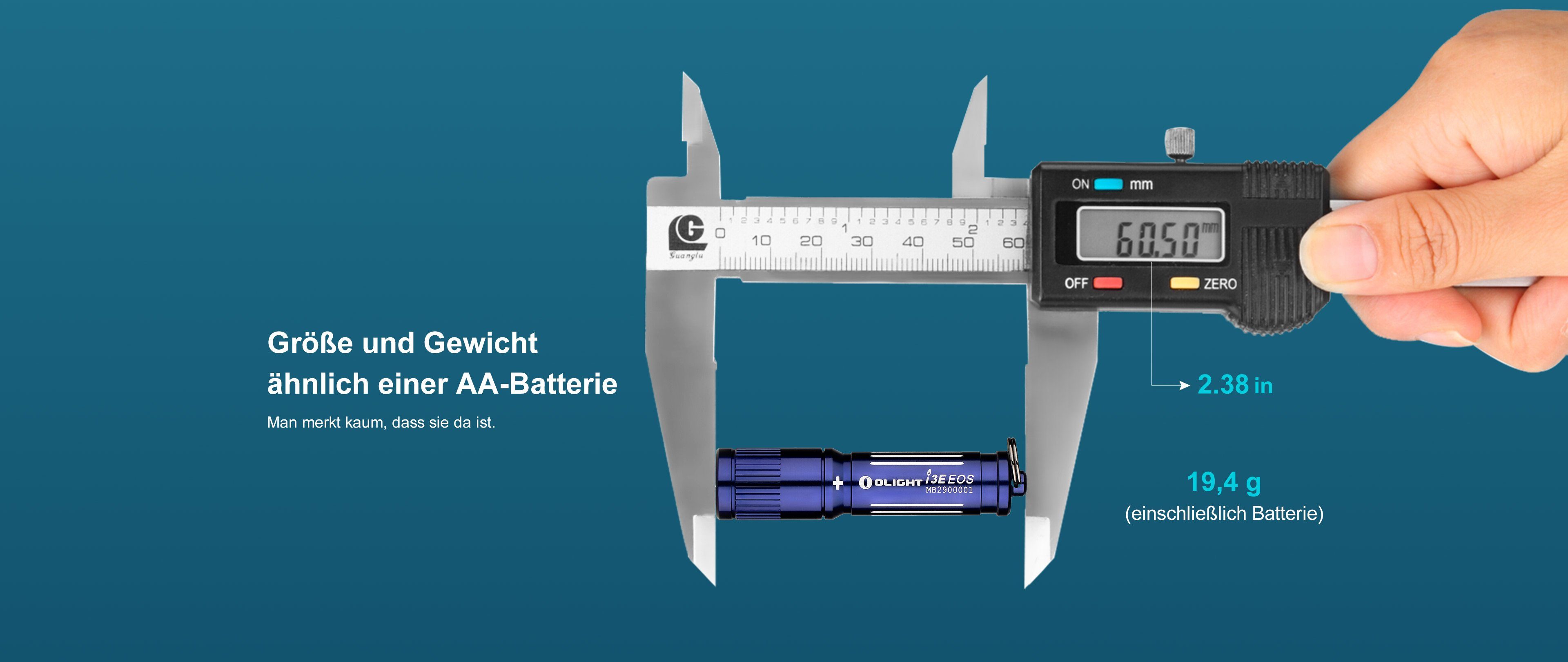 Schlüsselanhänger Königsblau OLIGHT LED 90 I3E Mini Lumen Taschenlampe OLIGHT EOS Taschenlampe