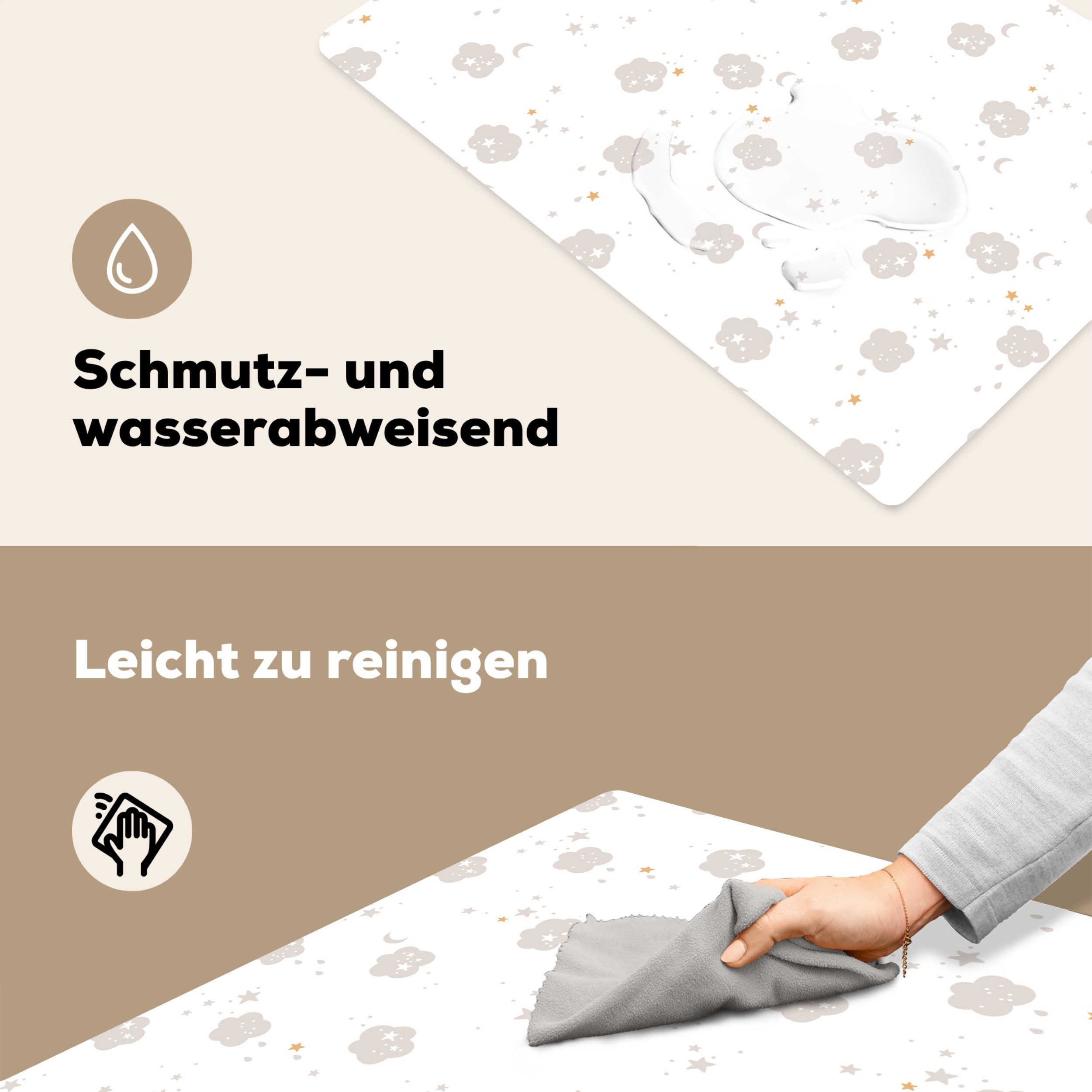 MuchoWow Platzset Sterne - Wolken - Kind - Weiß - Pastell, (1-St), Kinder-Arbeitsunterlage Schreibtisch, Bastelmatte Kind, Zeichenmatte – Bild 5 von 5