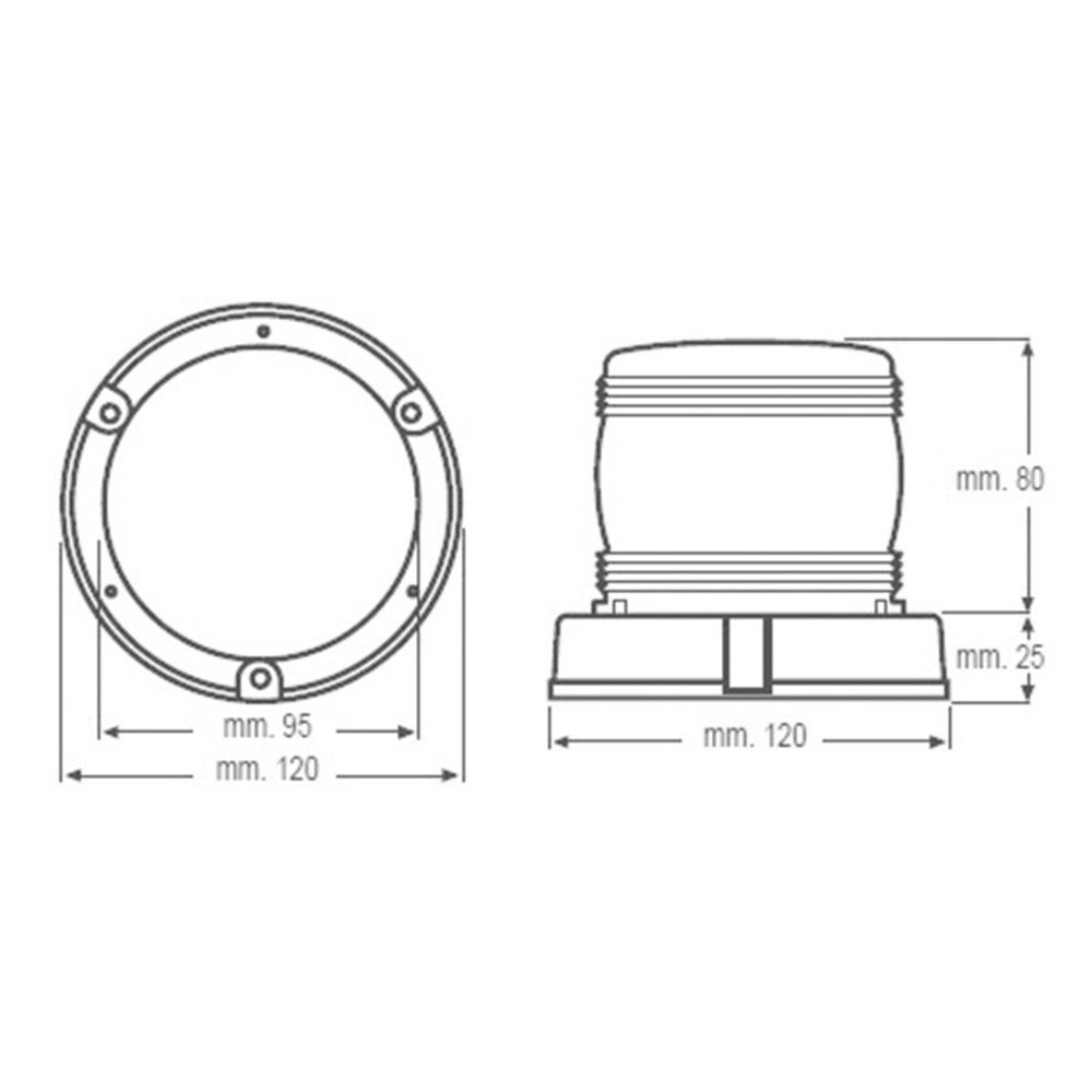 IWH Rundumleuchte Mini 12/24 V, ohne Leuchtmittel | Autolampen