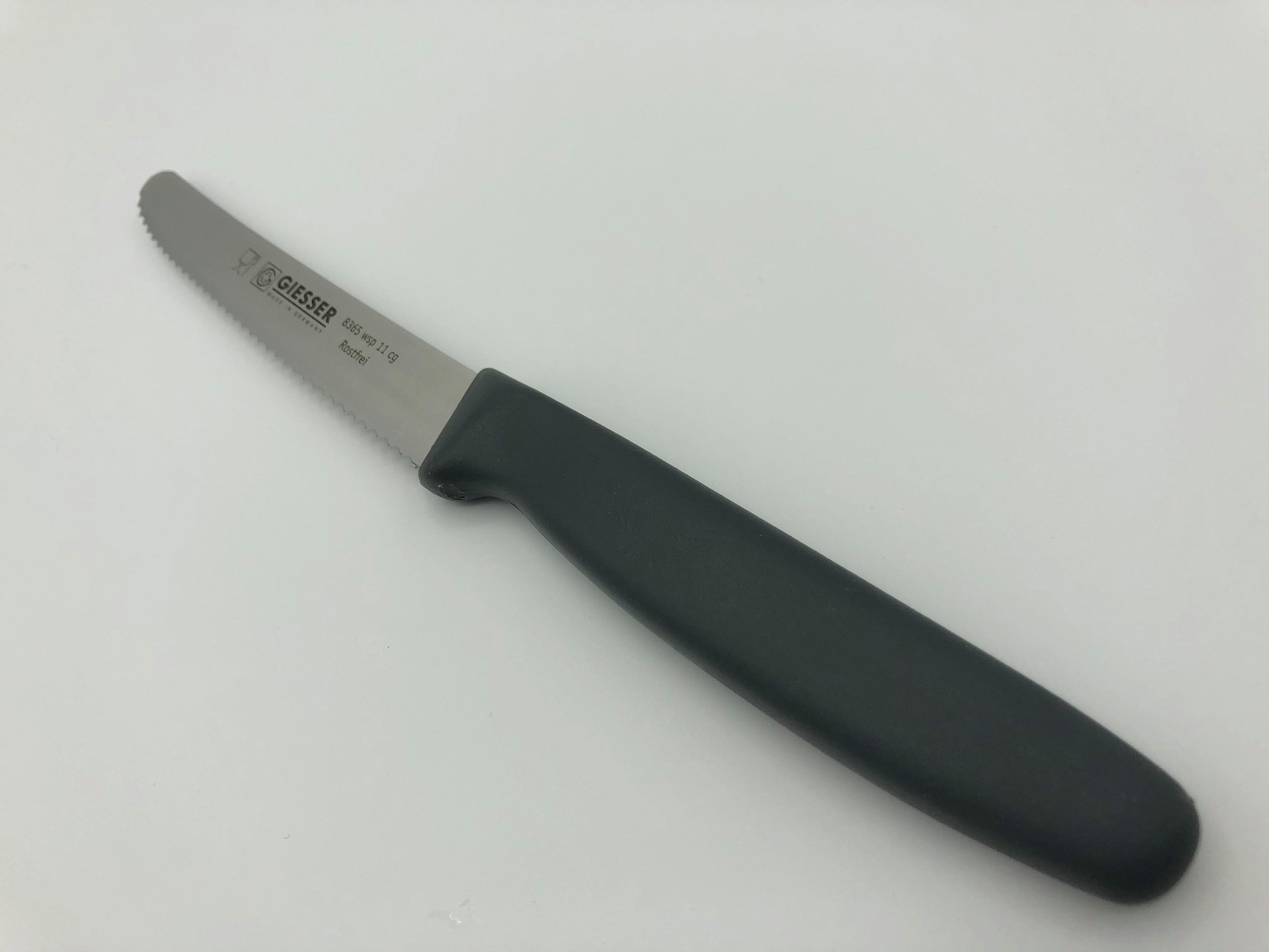 GIESSER Tomatenmesser Allzweckmesser Brötchenmesser 8365 wsp 11, Spülmaschinenfest, langlebig, 3 mm Wellenschliff extrem scharf