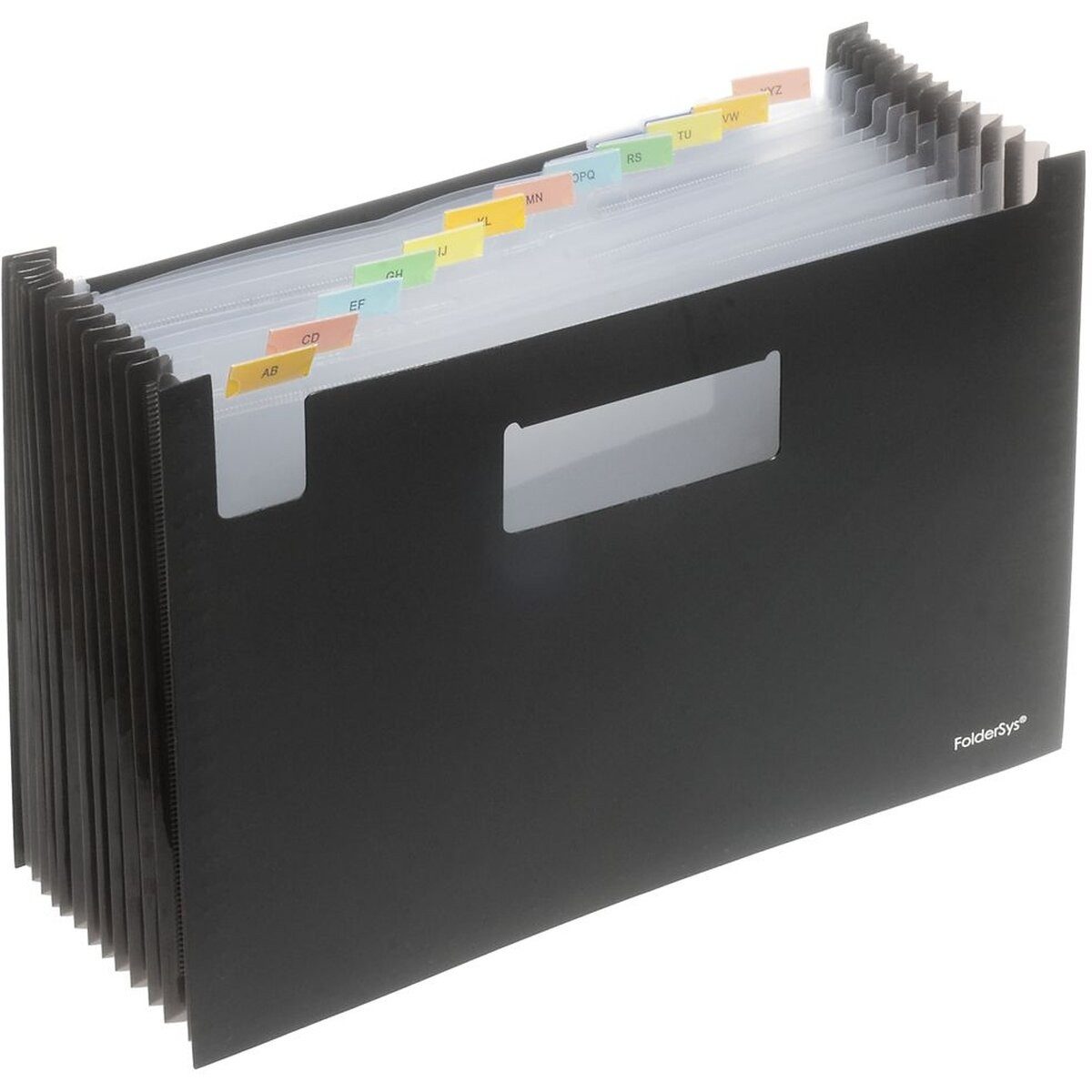 FOLDERSYS Fächermappe Fächer-Stehsammler A4 PP 12 Fächer schwarz