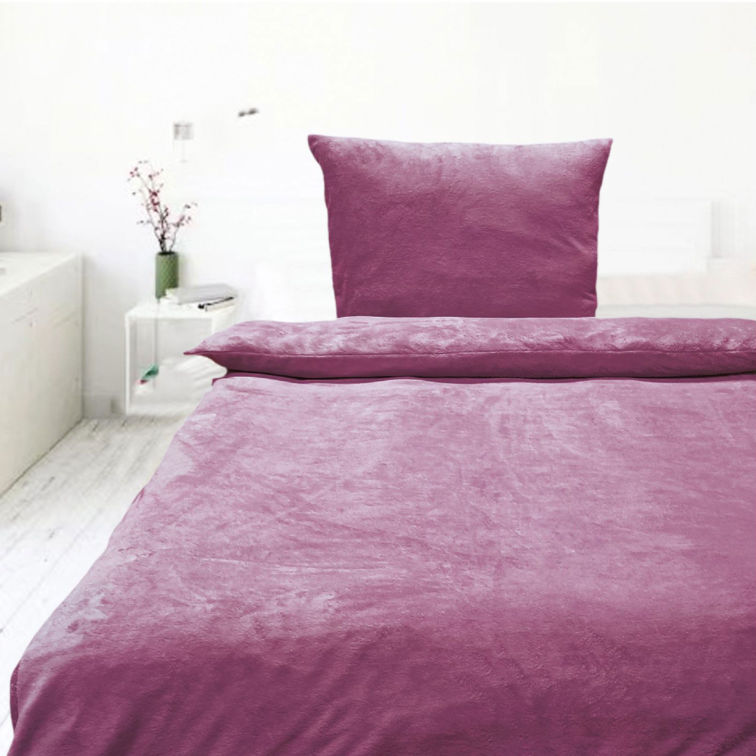 Casa Colori Bettwäsche Teddy Flausch Winterbettwäsche 135x200 cm, Fleece, 2 günstig online kaufen