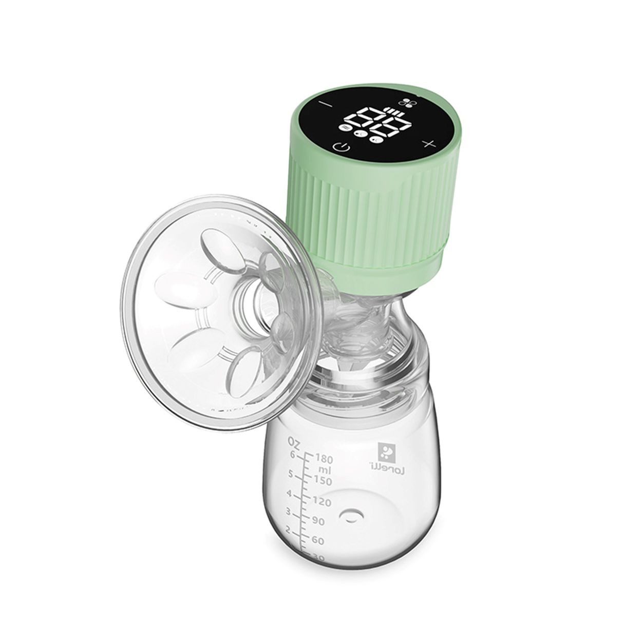 Lorelli Elektrische Milchpumpe elektrische Milchpumpe Lila, 180 ml Flasche LED-Anzeige Timer 3 Modi
