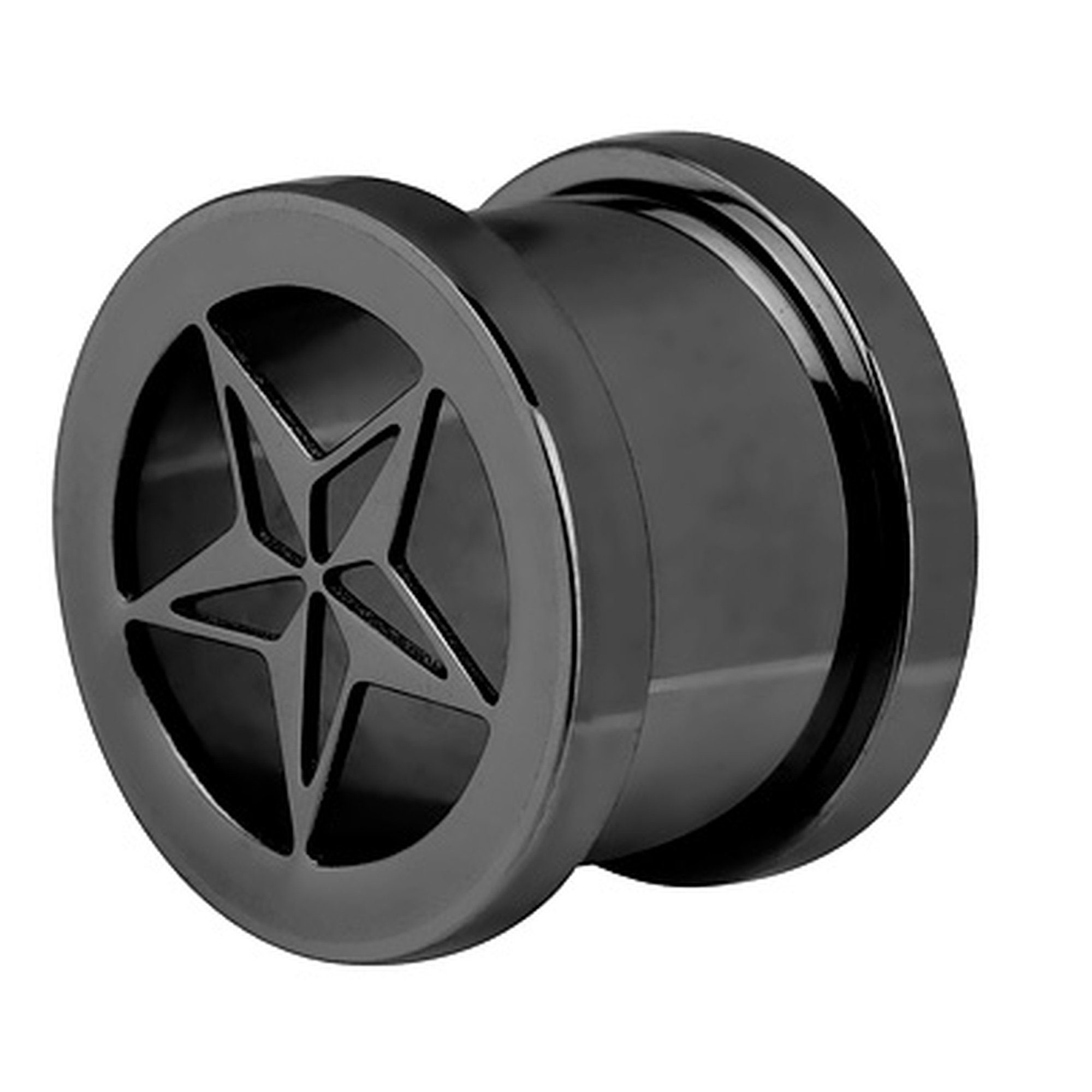 Plug Piercing Plug Schraub Stern Edelstahl Punk Star