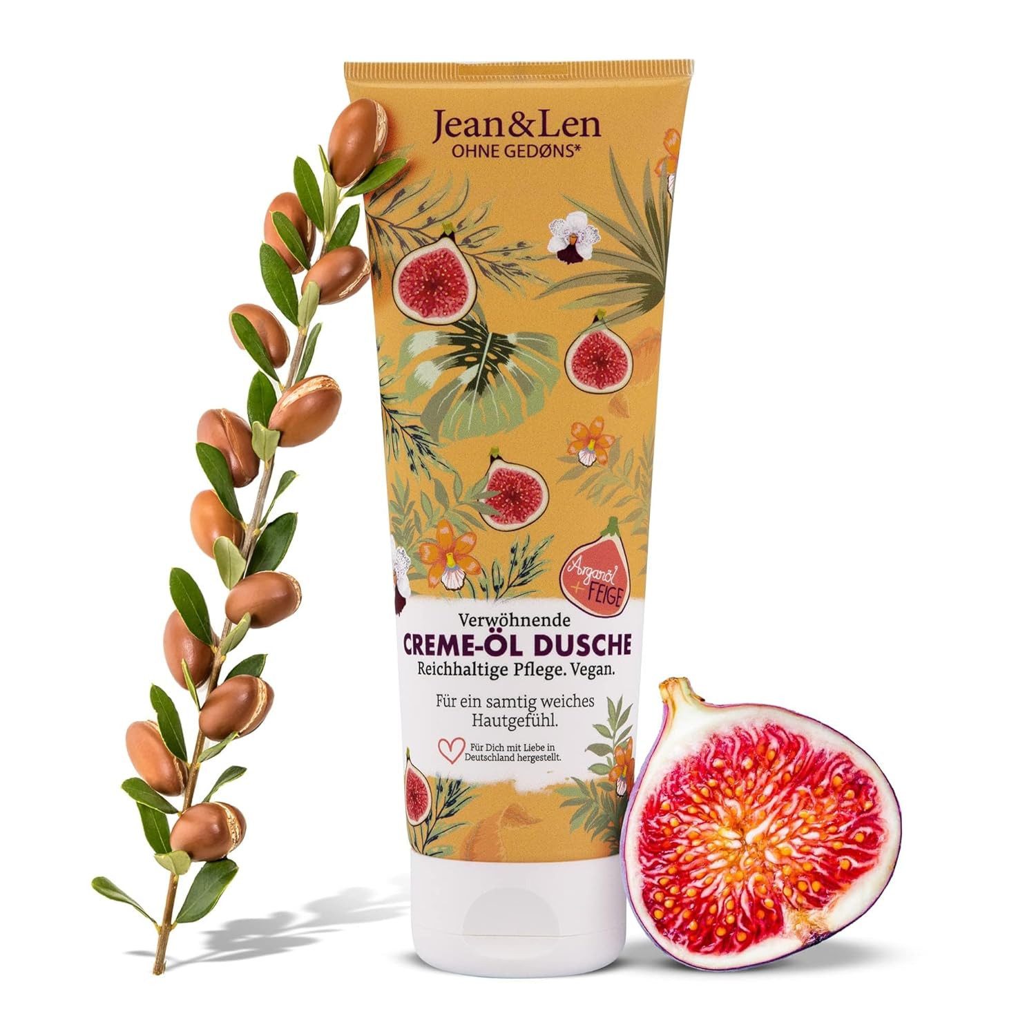 Jean & Len ohne Gedons* Duschgel Verwöhnende Creme-Öl Dusche Arganöl & Feige, 1-tlg., Vegan
