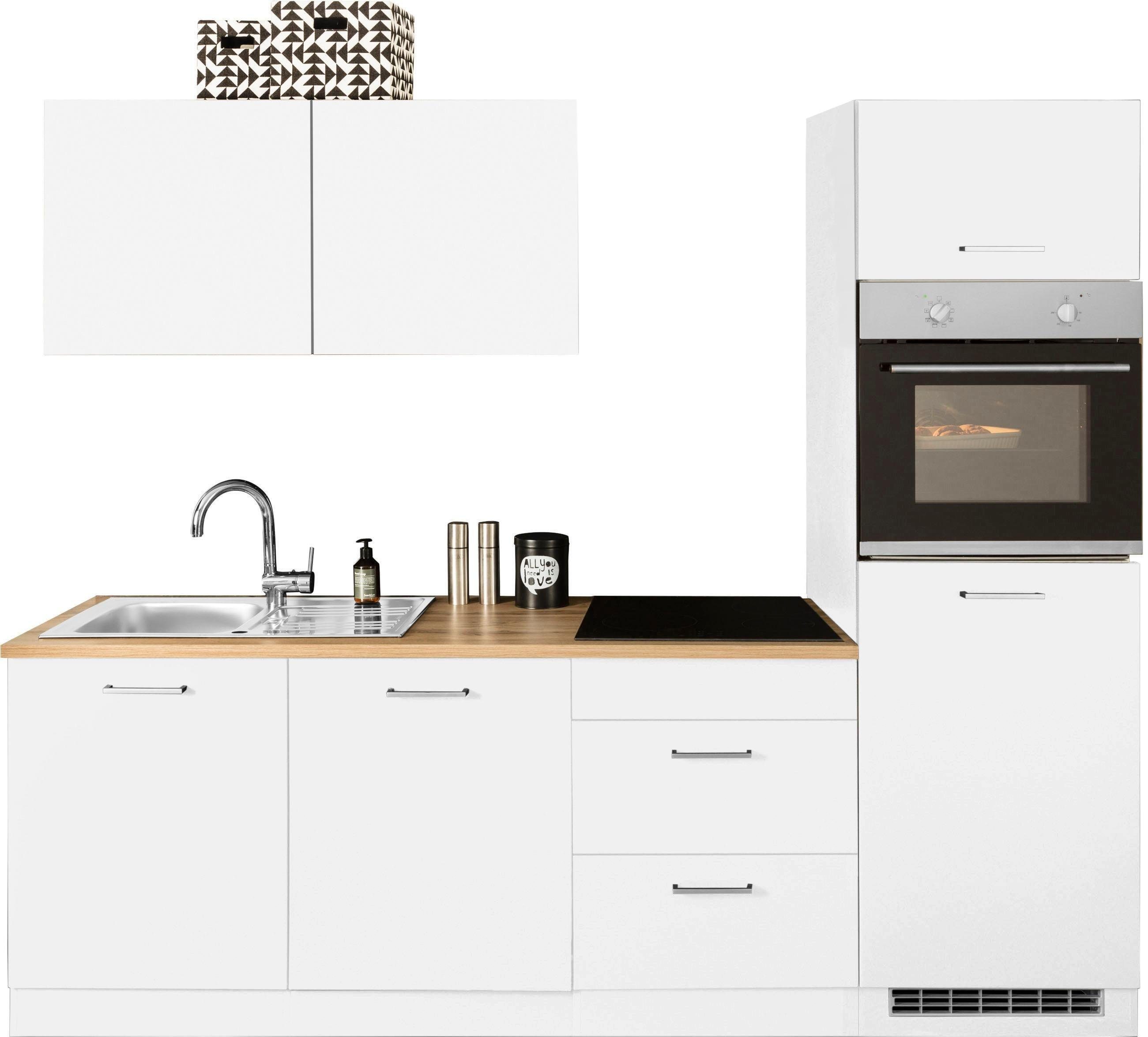 KOCHSTATION Küchenzeile KS-Kehl, ohne E-Geräte, Breite 240 cm, für Kühlschrank