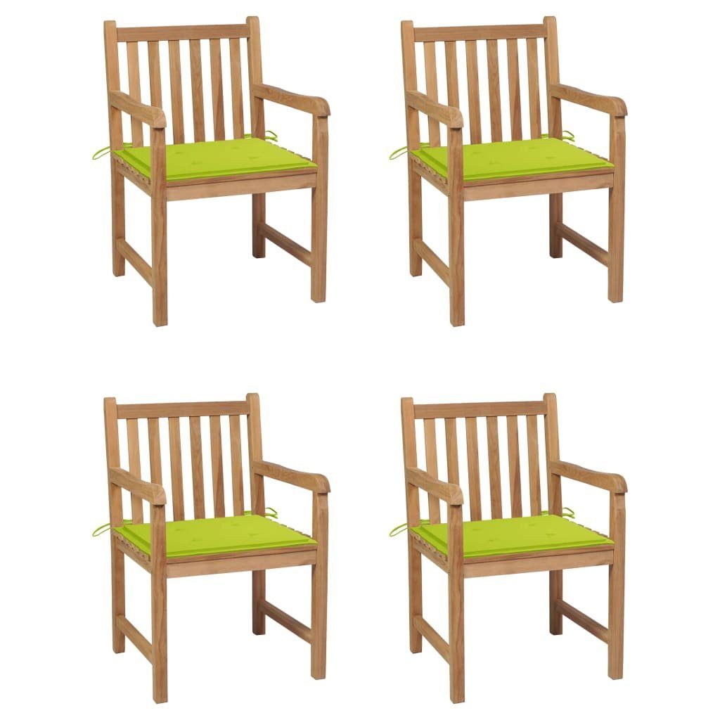 Hellgrünen furnicato Teak Gartenstühle mit 4 Kissen Massivholz Stk. Gartenstuhl
