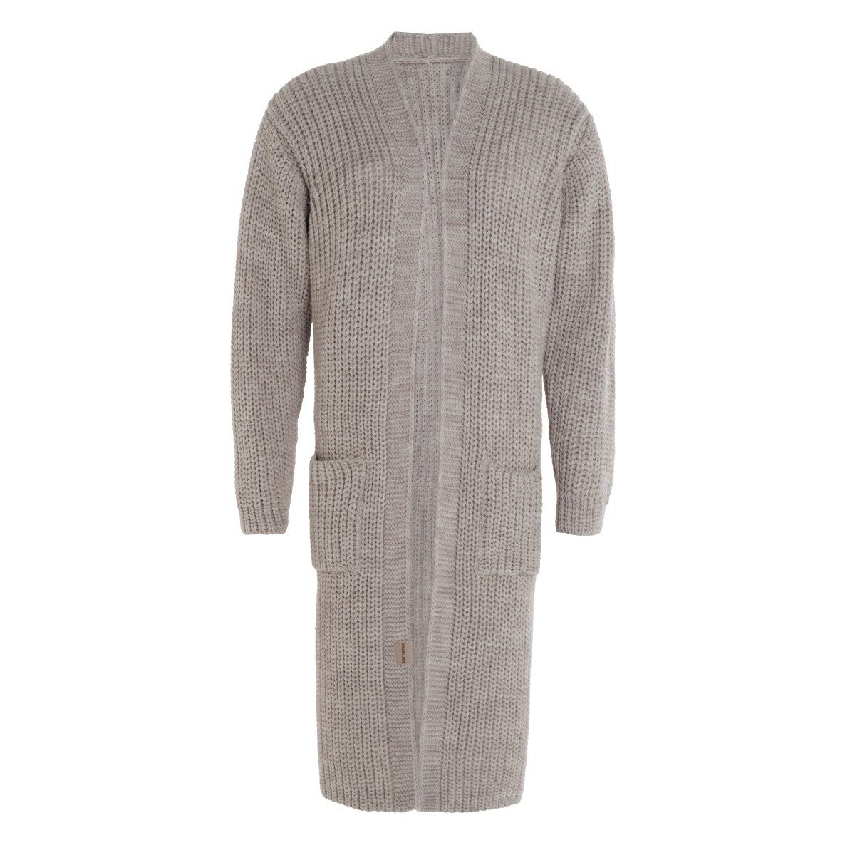 Knit Factory Strickjacke Marlo Lange Iced Clay 36 38 Hellgrau 36/38 (1-tlg) Modell Marlo, für Herbst, Winter