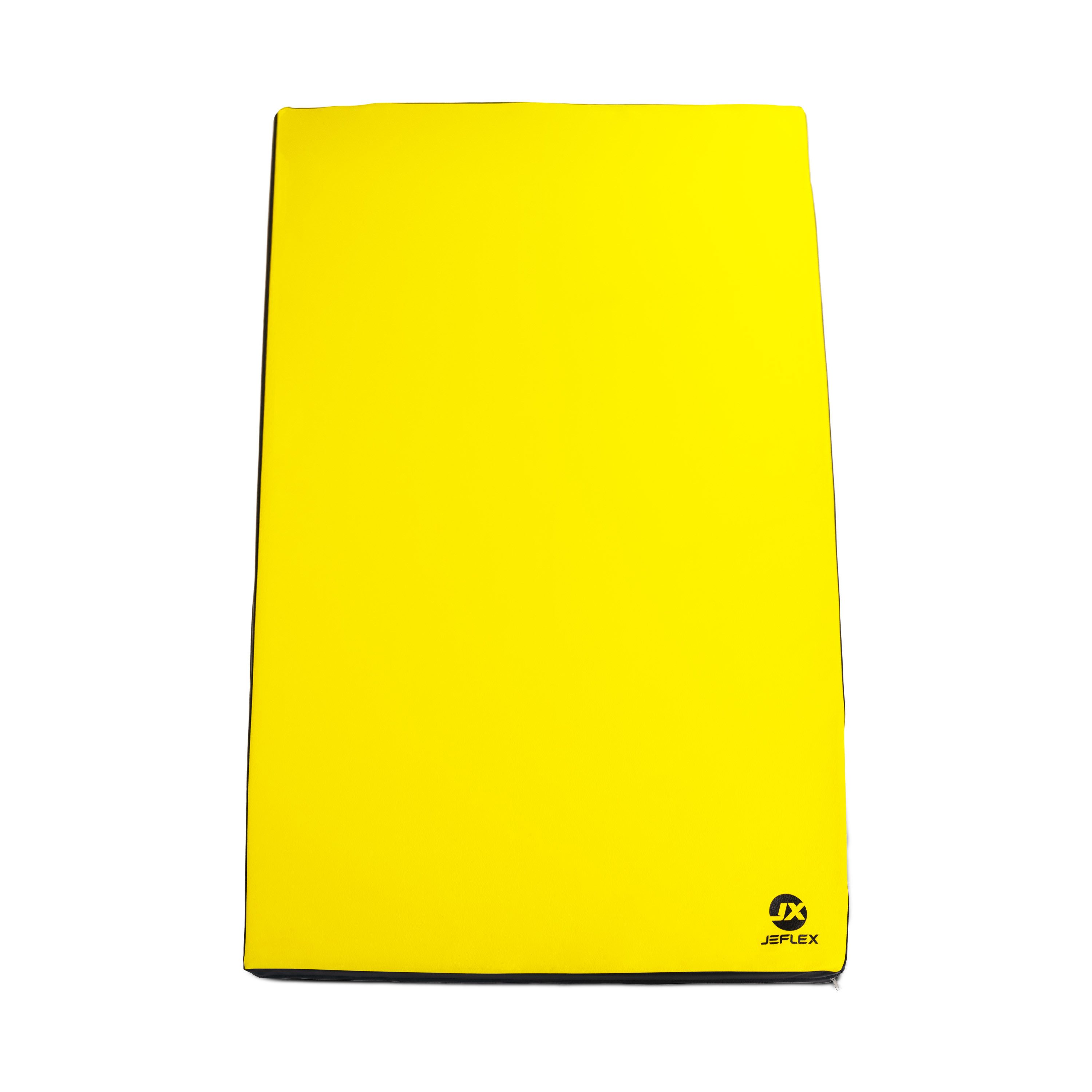 Jeflex Weichbodenmatte Turnmatte 200 x 100 x 8 cm GELB/SCHWARZ Weichbodenmatte, 200cm x 100cm x 8cm, Made in Germany
