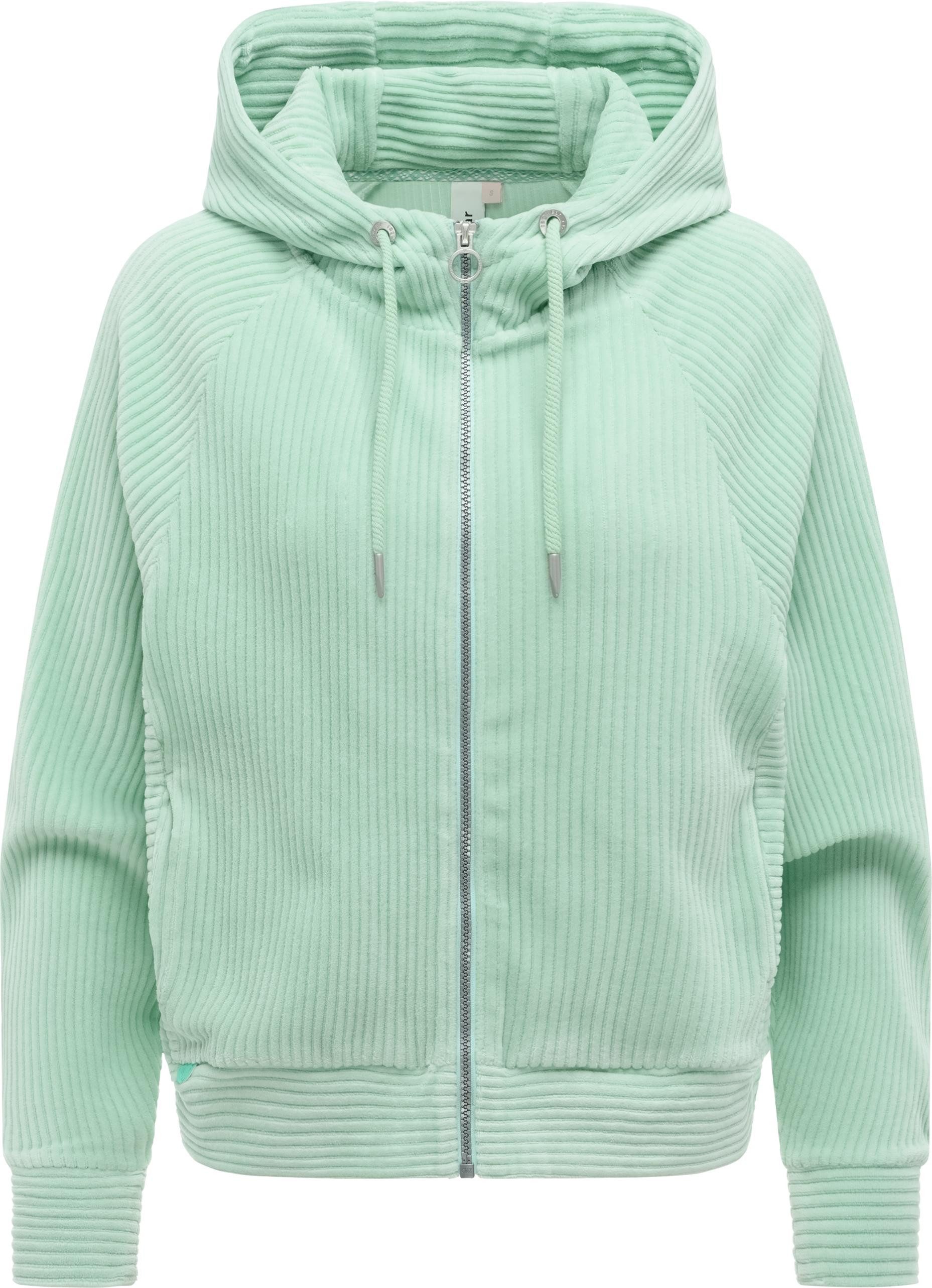Ragwear Sweatjacke Corduly Cordy Freizeitjacke Zip-Hoodie aus weichem Kord in Samt-Haptik