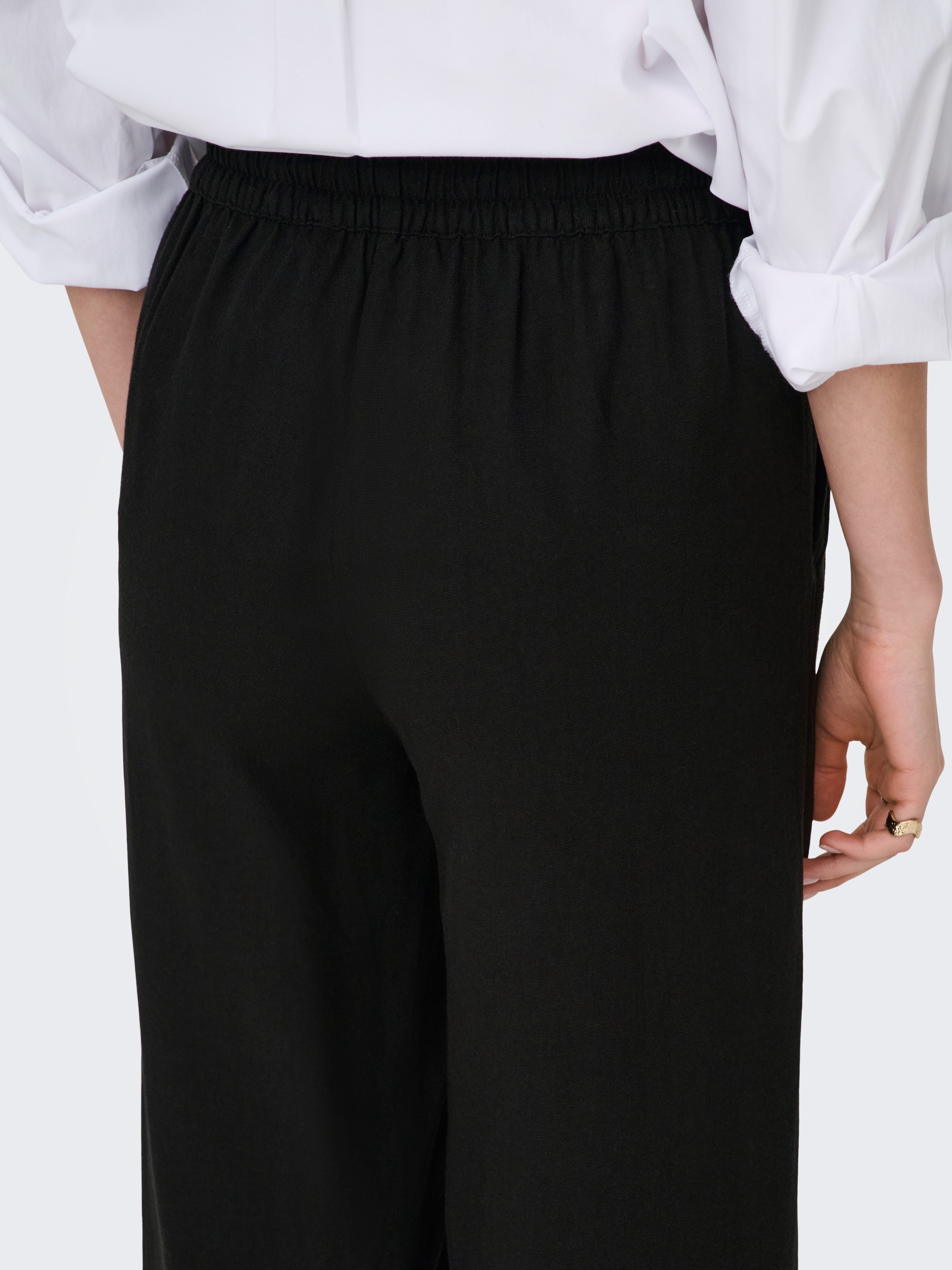 JDY Schlupfhose JDYSAY LINEN HW WIDE PANT WVN NOOS Sommerhose mit Leinen