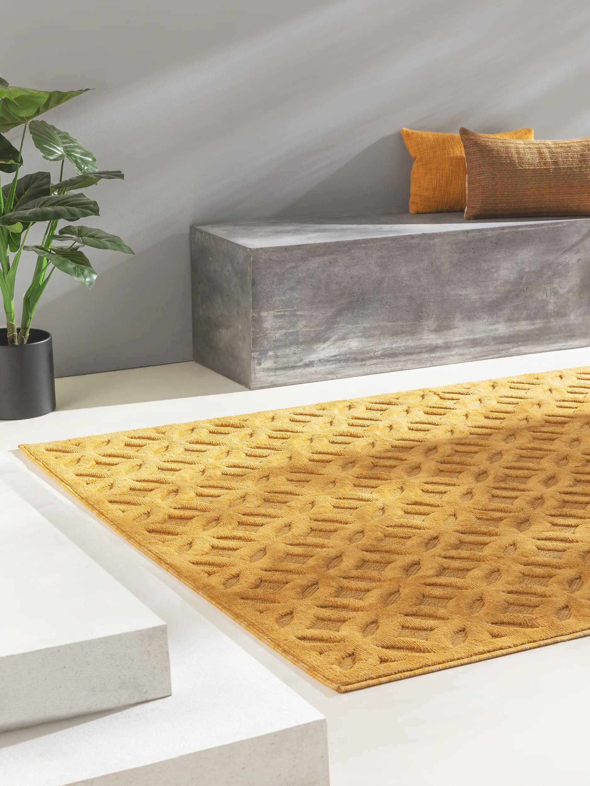 benuta Outdoorteppich Bonte, rechteckig, Höhe: 5 mm, Teppich Wohnzimmer, Schlafzimmer, Esszimmer, Flur, Kunstfaser, Cozy