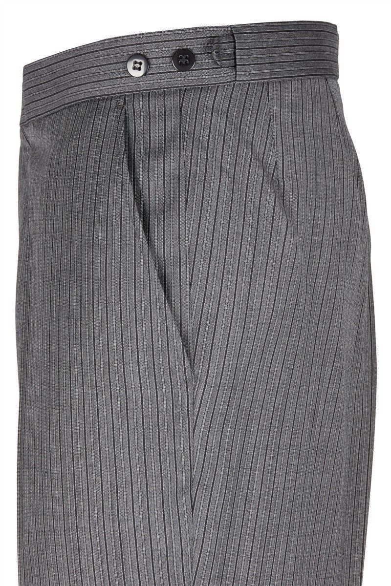 Wilvorst Anzughose Wilvorst Herren Cut-Stresemannhose Classic-Fit Grau gestreift