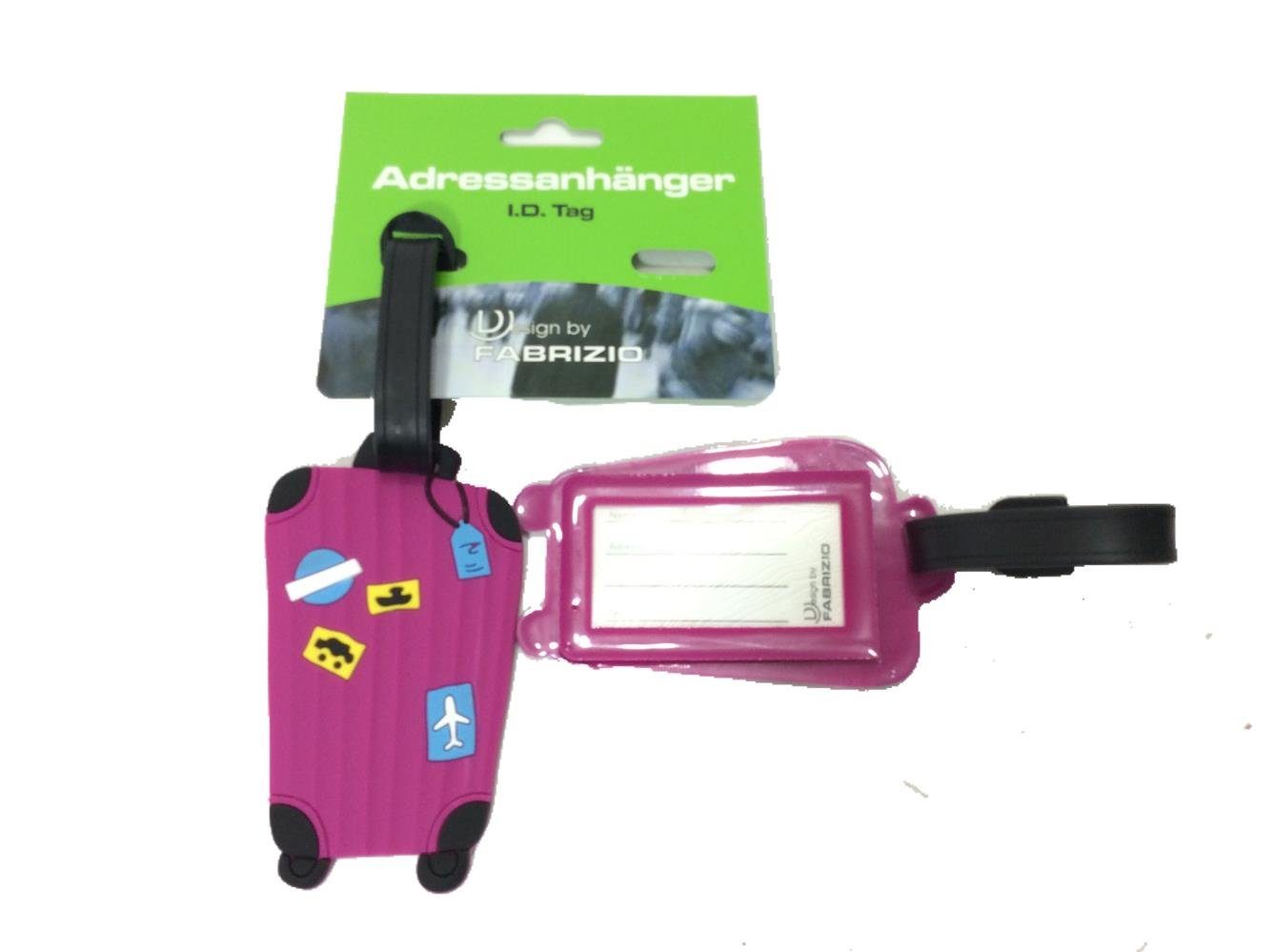 fabrizio® Gepäckanhänger 2 Adressanhänger / Kofferanhänger Trolley Koffer, pink
