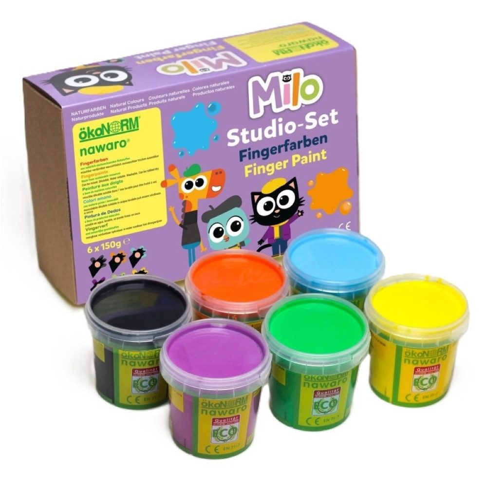ÖkoNorm GmbH Fingerfarbe ökoNorm Fingerfarben nawaro, 6er Set "Milo"