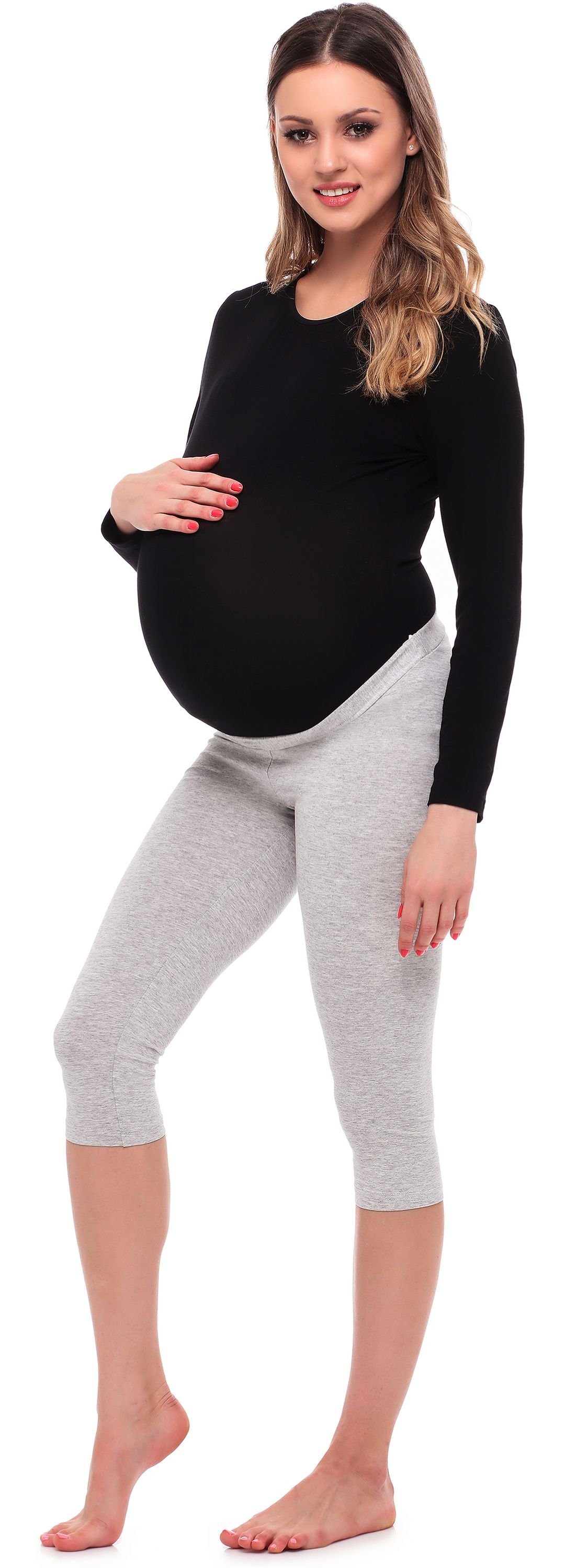 Be Mammy Umstandsleggings 3/4 Umstandsleggings aus Viskose BE20-254 (1-tlg) elastischer Bund