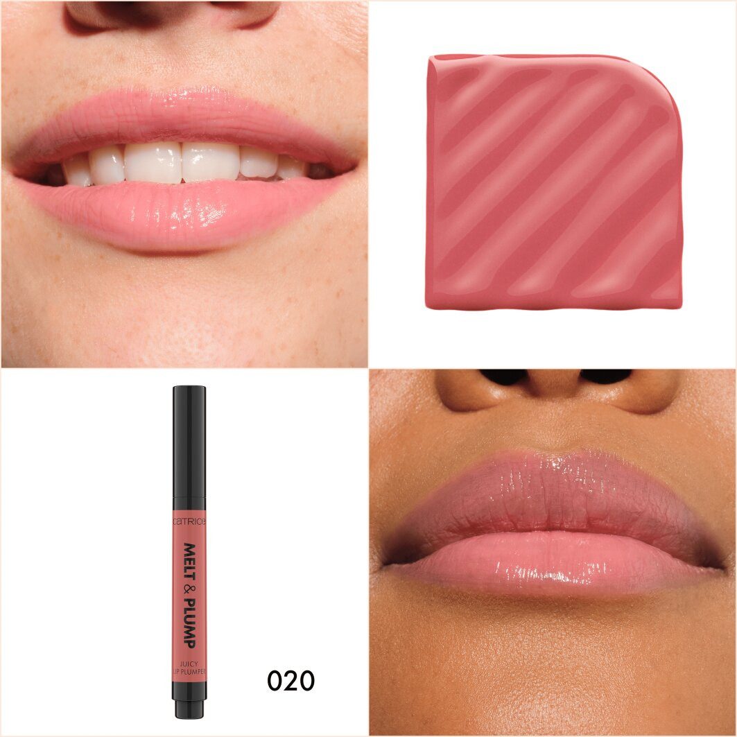 Catrice Lippenbalsam Melt & Plump Juicy Lip Plumper, 3-tlg., Sorgt für Glanz und Volumen, weiche Textur, kühlend durch Menthol.