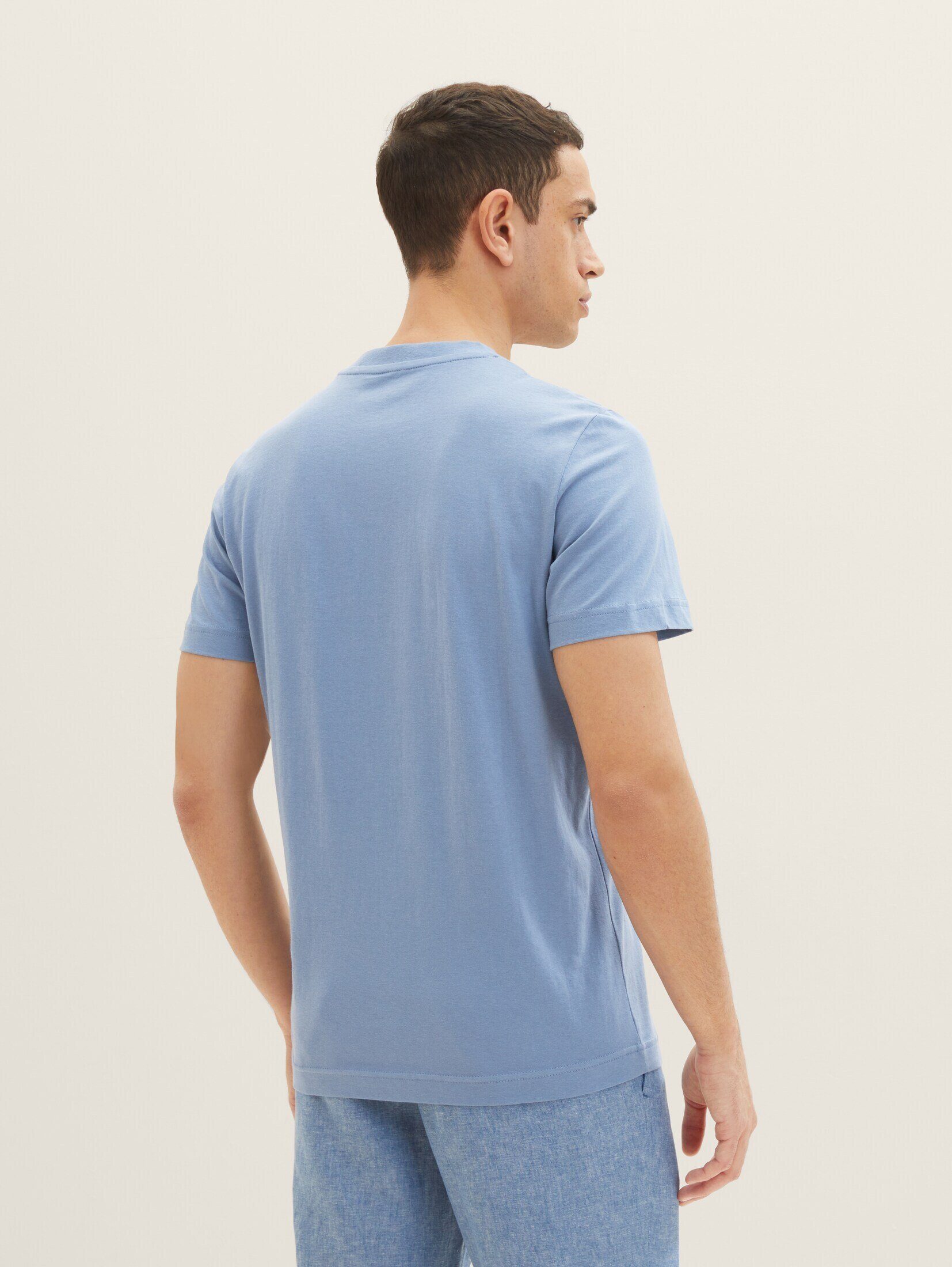 TOM TAILOR T-Shirt T-Shirt mit Mid Greyish Blue Fotoprint