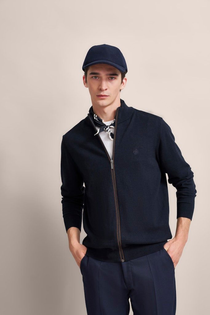 bugatti Strickjacke 7600-65520B Baumwoll-Kaschmir-Mix günstig online kaufen