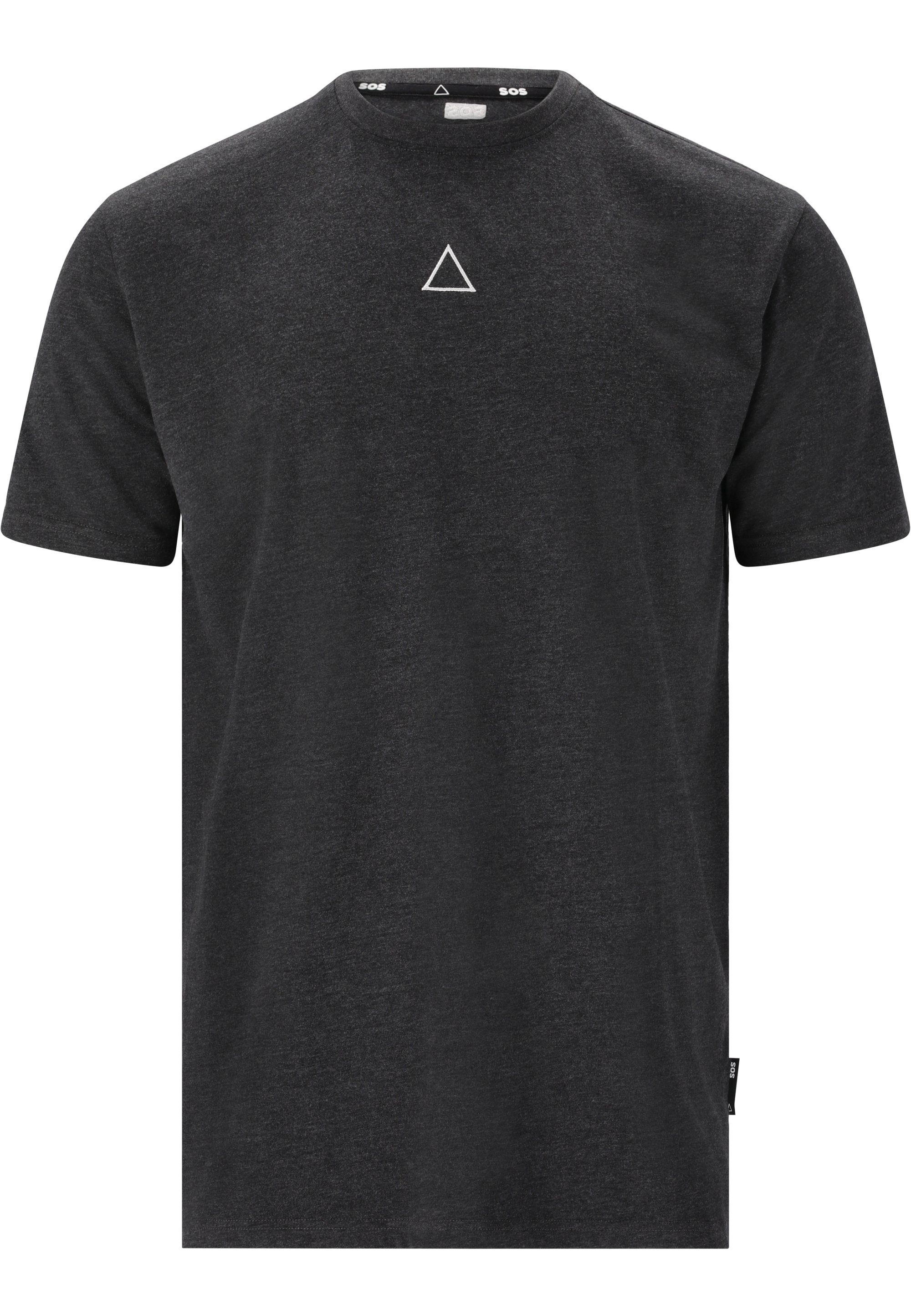 SOS (1-tlg) der Kobla Markenlogo auf Front mit dunkelgrau aufgesticktem T-Shirt