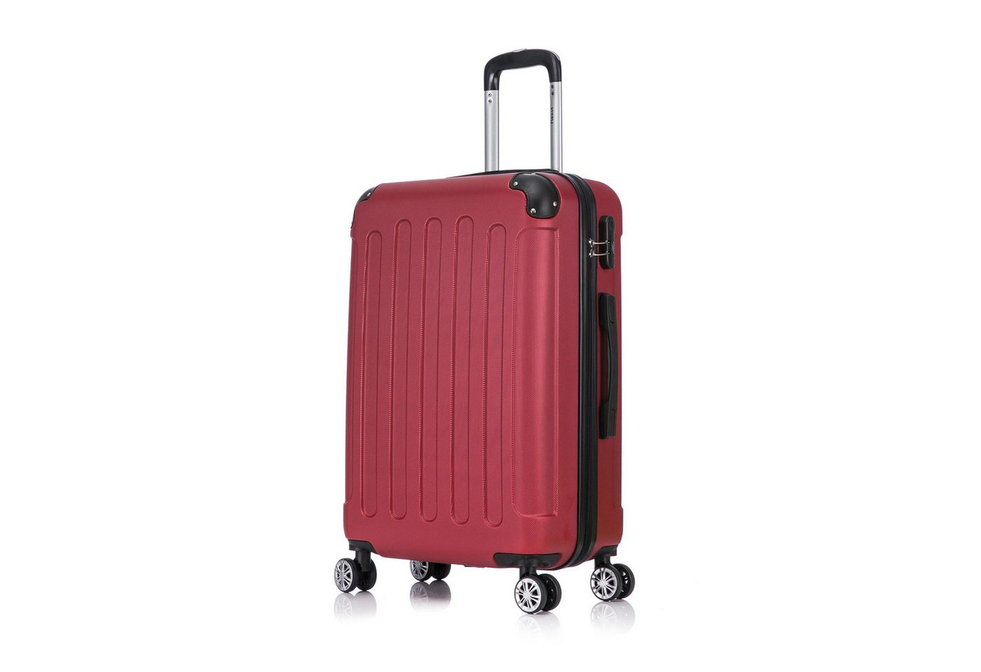 Flexot Hartschalen-Trolley F-2045 Kofferset, 360° Rollen, robuster Reisekoffer, Bordcase, 4 Rollen, Robuster und moderner Koffer mit vier 360° Rollen und Zahlenschloss
