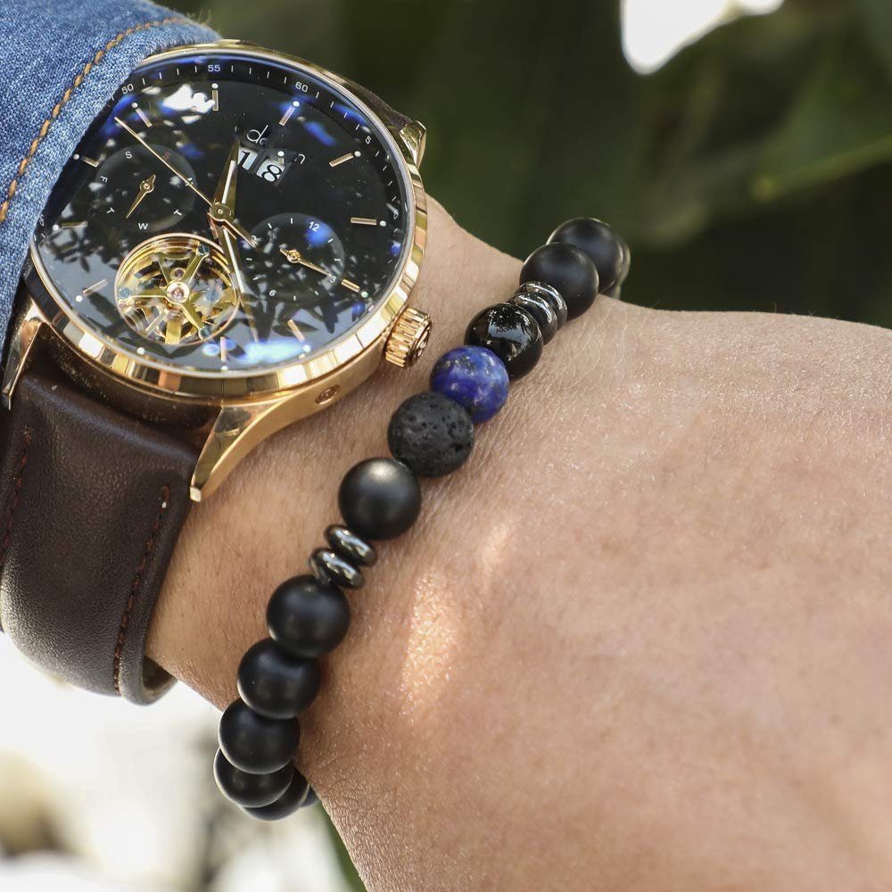 Kim Johanson Armband Chakra, mit Jaspis, Naturstein, elastisch, Yoga Schmuck, Geschenk