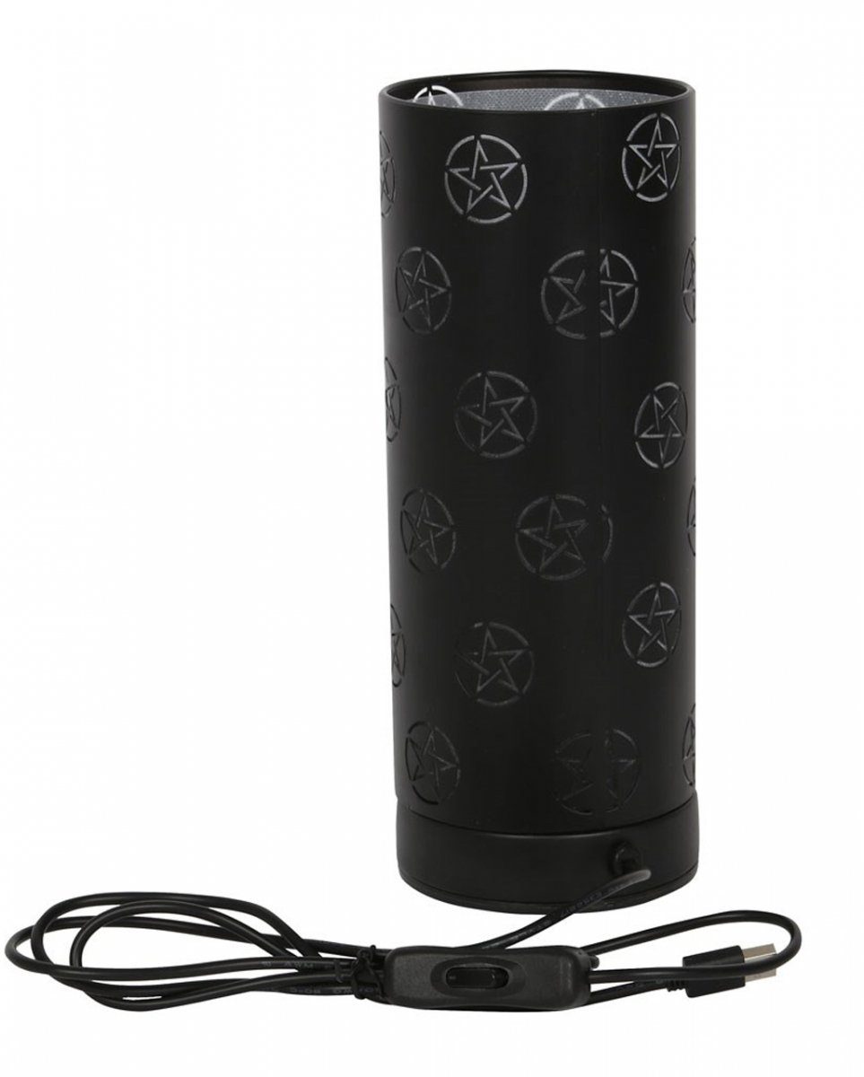 Schwarze Horror-Shop Dekofigur Lampe elektr. mit Aroma Pentagramm Motiv