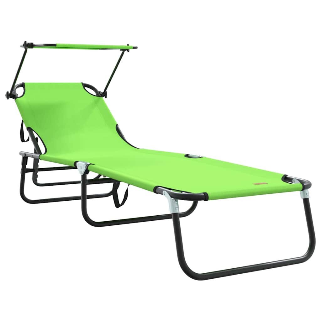 Gartenliege Klappbare Sonnenliege Grün 190 x 57 x 81 cm Oxford