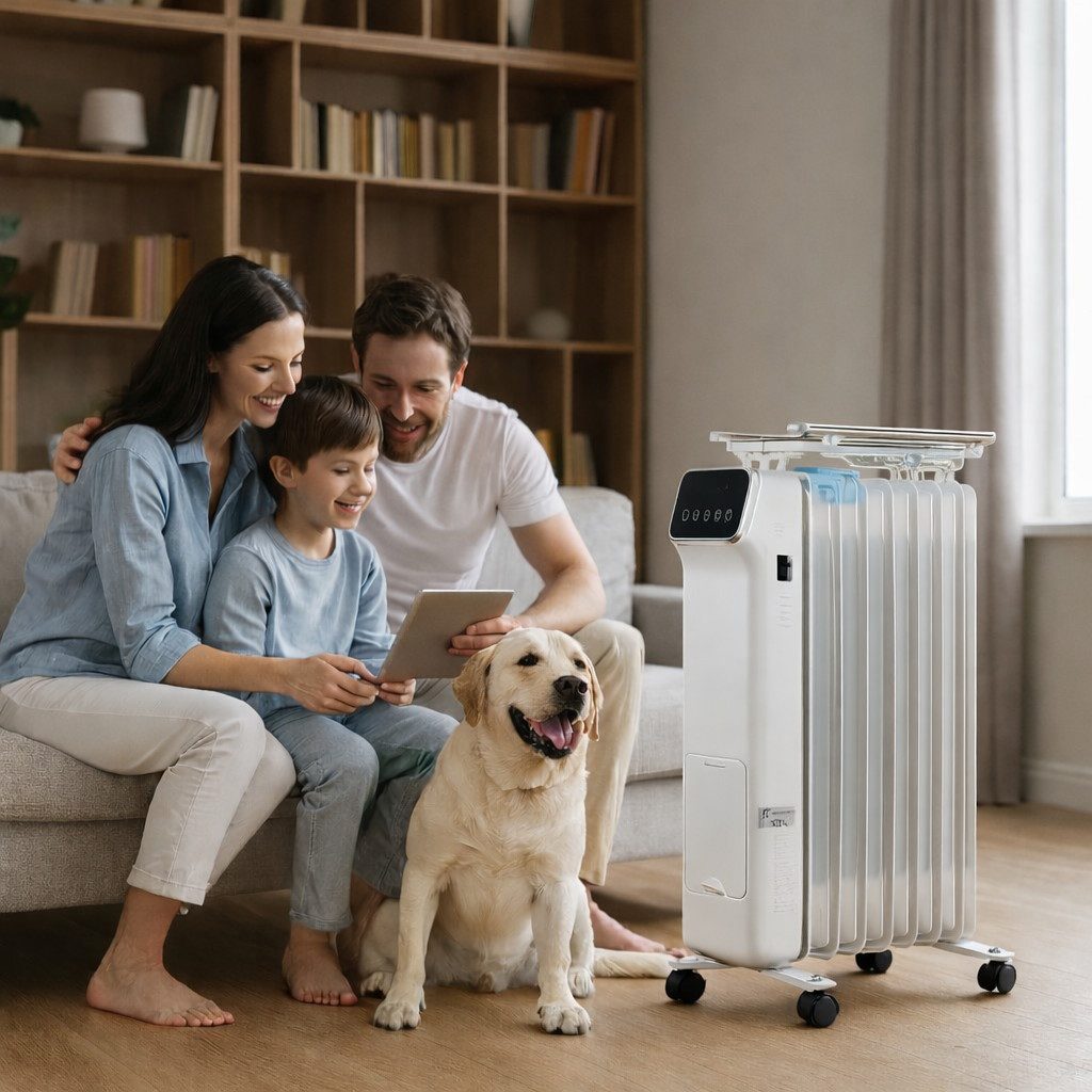 AMBIENTE-LEBENSART.DE Heizgerät Elektrische Heizung Ölradiator Digital Display +Fernbedienung, 2000 W