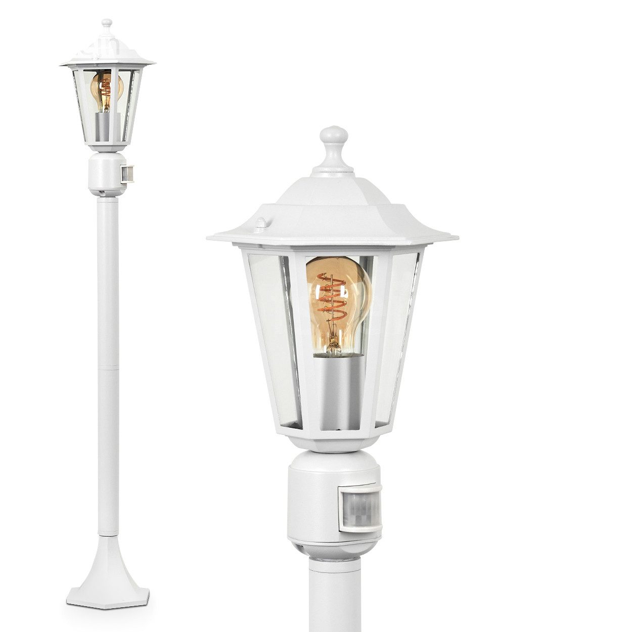 hofstein Pollerleuchte Wegeleuchte m. Bewegungsmelder aus Metall/Glas in We günstig online kaufen