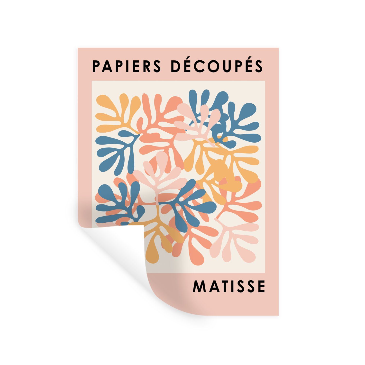 MuchoWow Wandsticker Matisse - Pflanzen - Pastell - Natur (1 St), Wandaufkleber, Wandtattoo, Selbstklebend, Wohnzimmer, Schlafzimmer