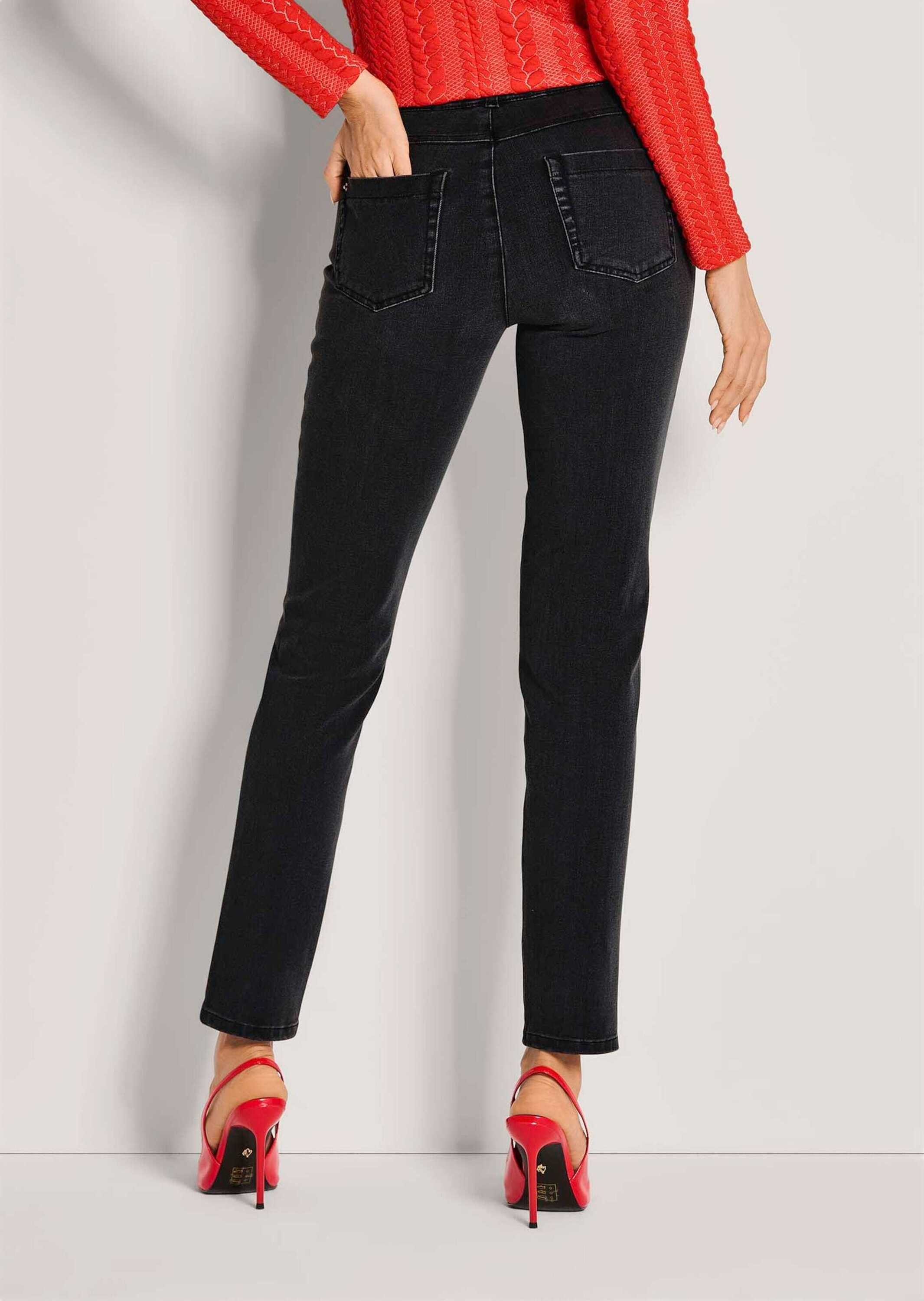 MADELEINE Gerade Jeans Denim-Leggings mit Schlupfbund Bi-elastische Jeans mit Schlupfbund im 4-Pocket-Design