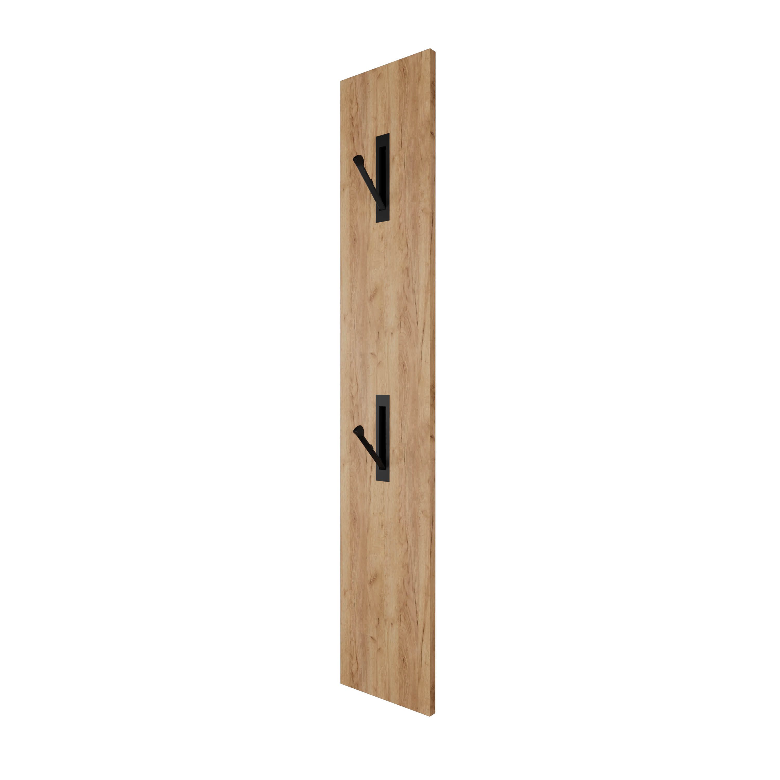 Planetmöbel Garderoben-Set OSSA Garderobenleiste mit 2 Kleiderhaken, (Wandgarderobe Flur, mit 2 Garderobenhaken), klappbare Metallhaken